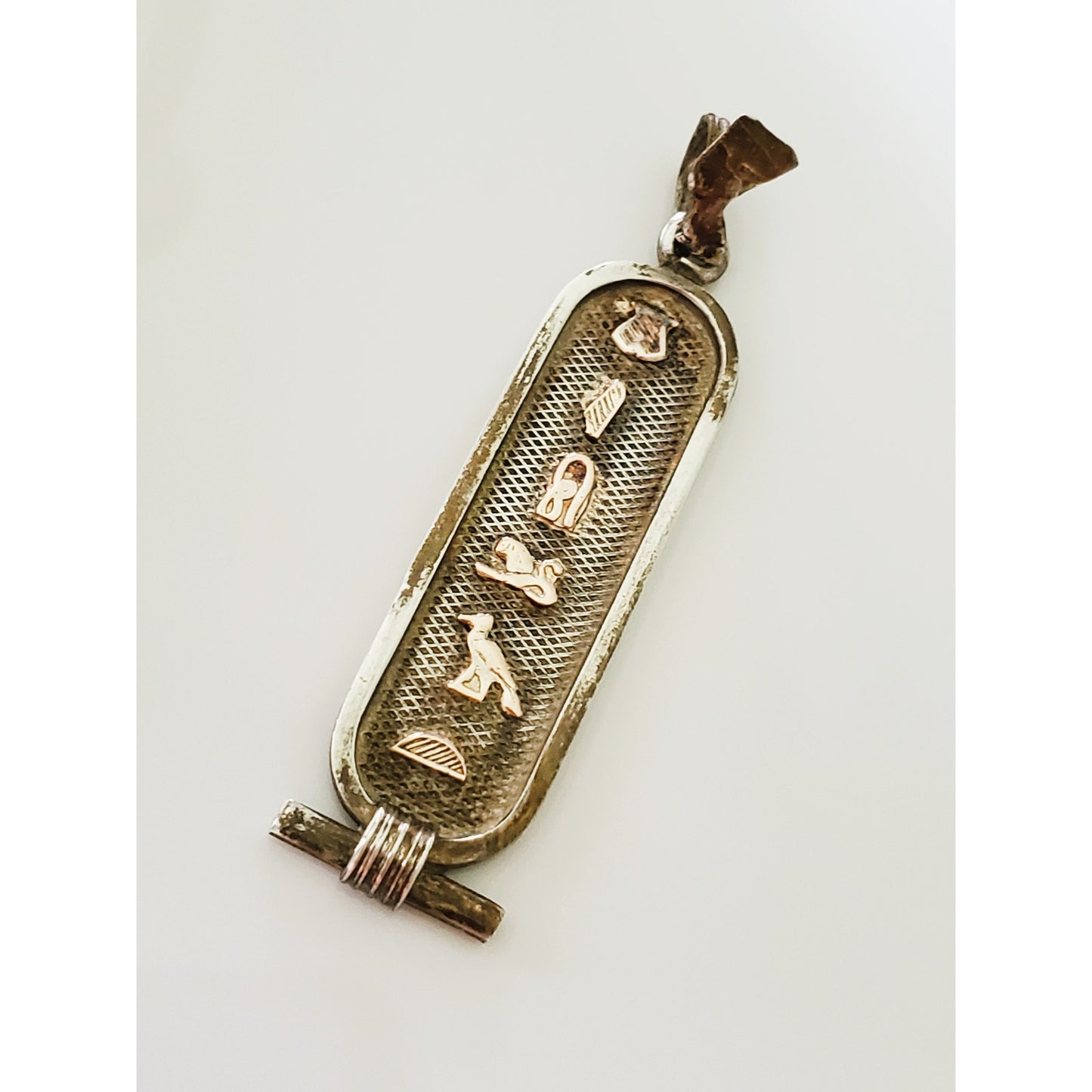 Vintage Sterling Silver Egyptian Hieroglyph Pendant