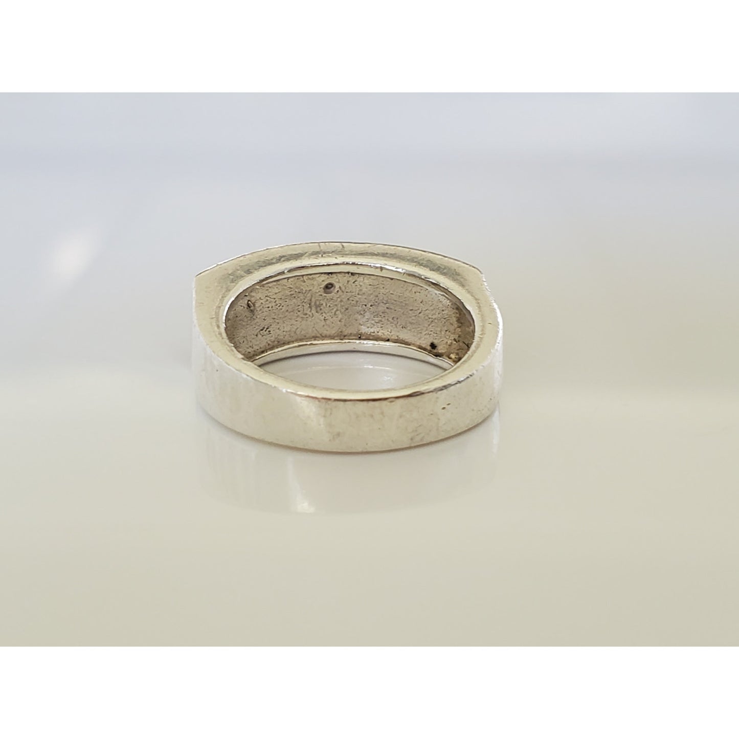 Vintage CFJ Sterling Silver Onyx Ring Band