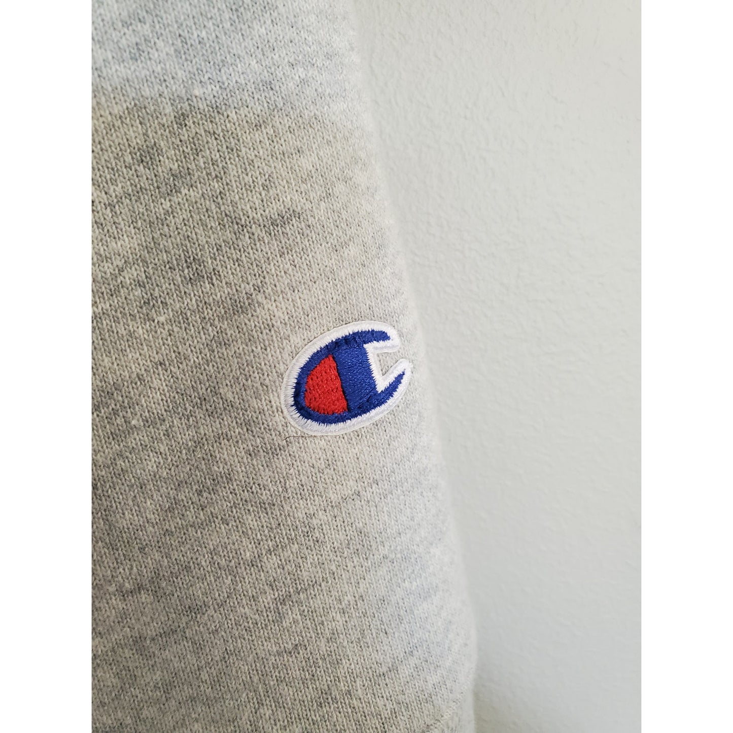 Vintage Style Champion Blue and Red Stripe Gray Zip Up