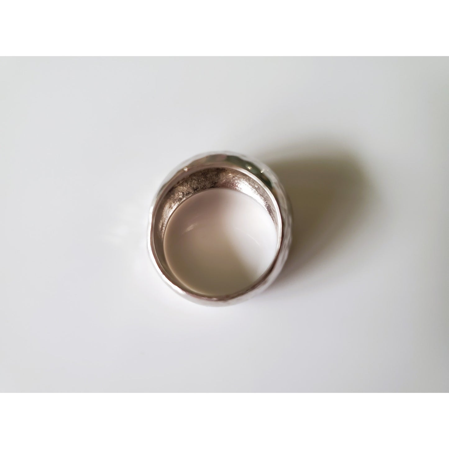 Vintage Hammered Dome Sterling Silver Chunky Ring