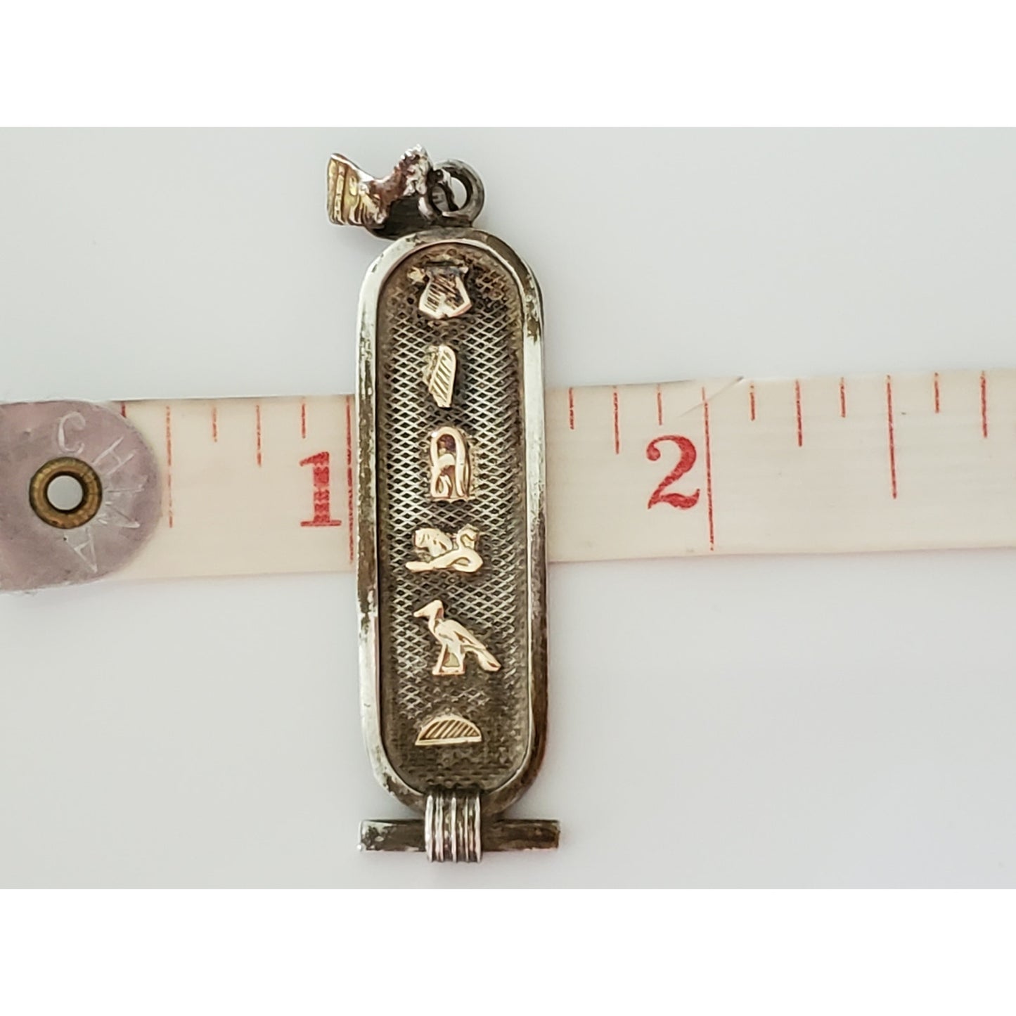 Vintage Sterling Silver Egyptian Hieroglyph Pendant