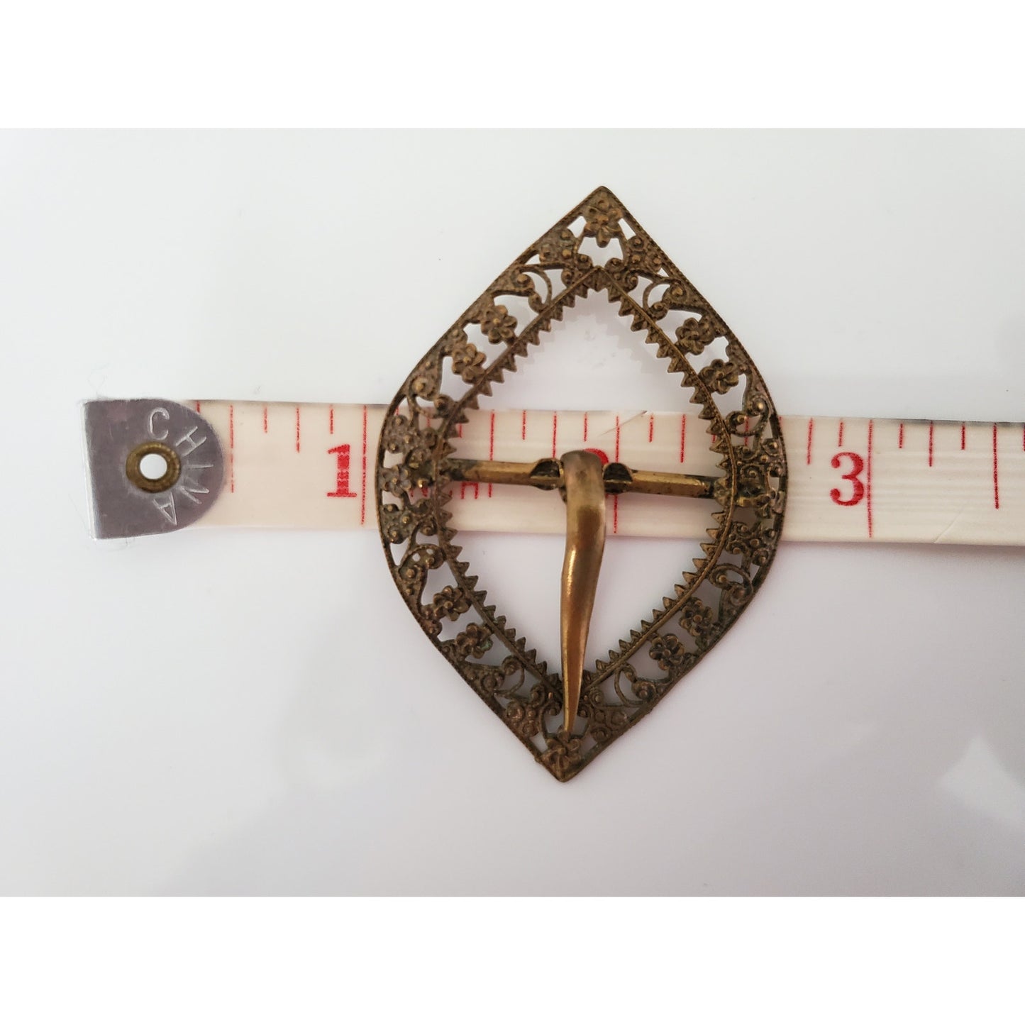 Antique Victorian Brass Ladies Belt Buckle