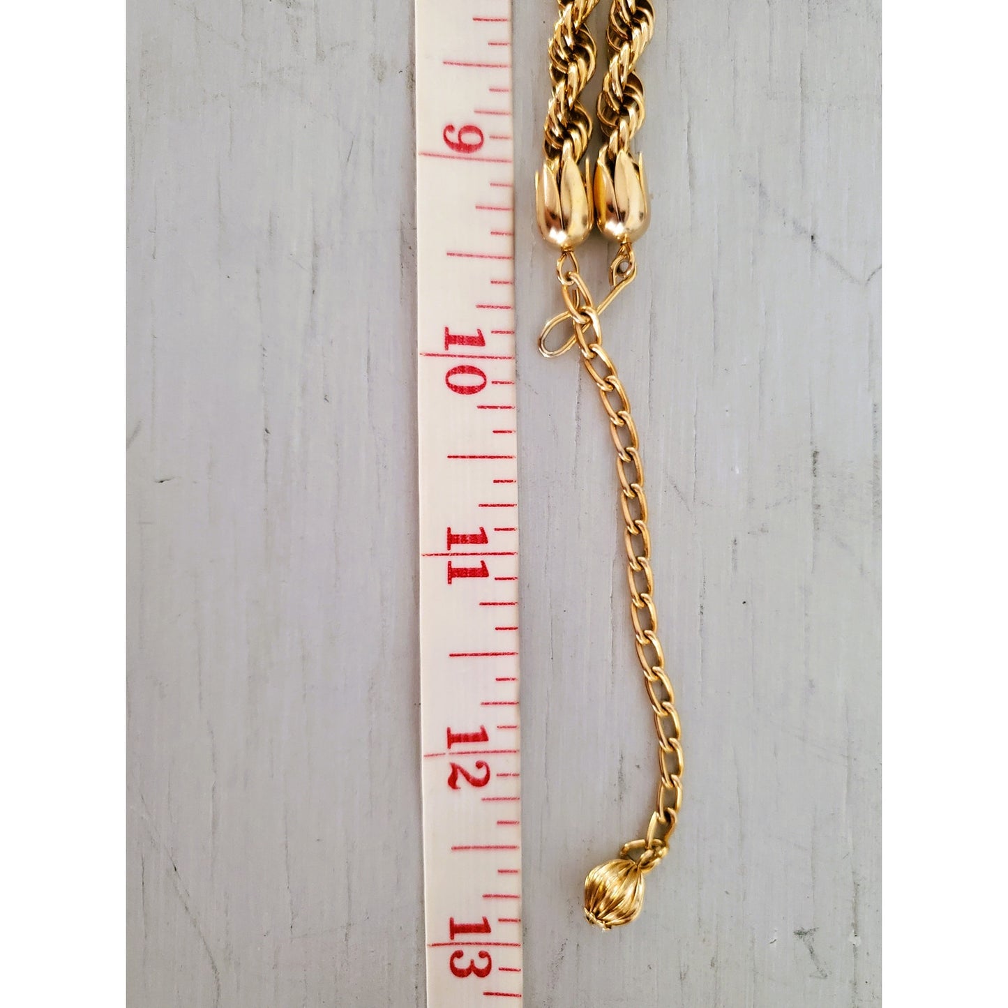 Vintage Mid-Century Bow-Tie Lariat Chain Necklace and Earring Set