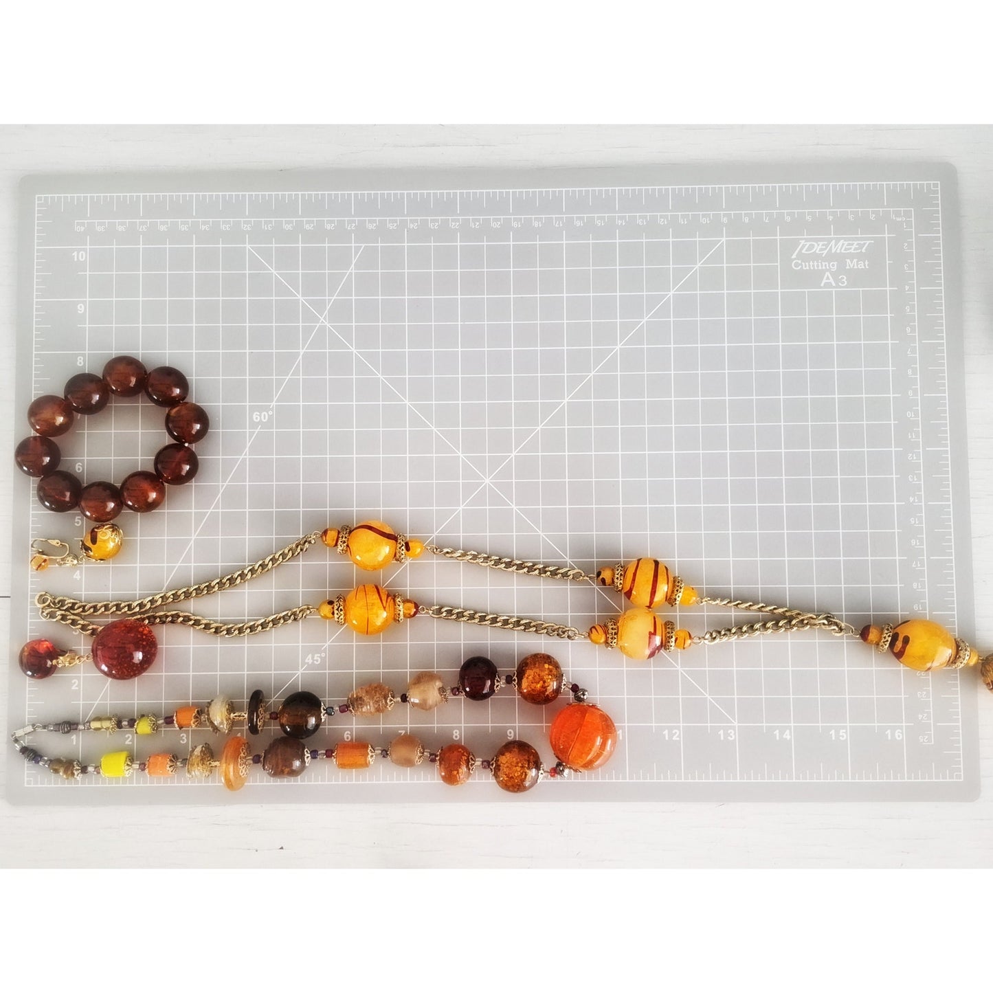 Vintage Chunky Faux Brown and Amber Jewelry Lot 2.0