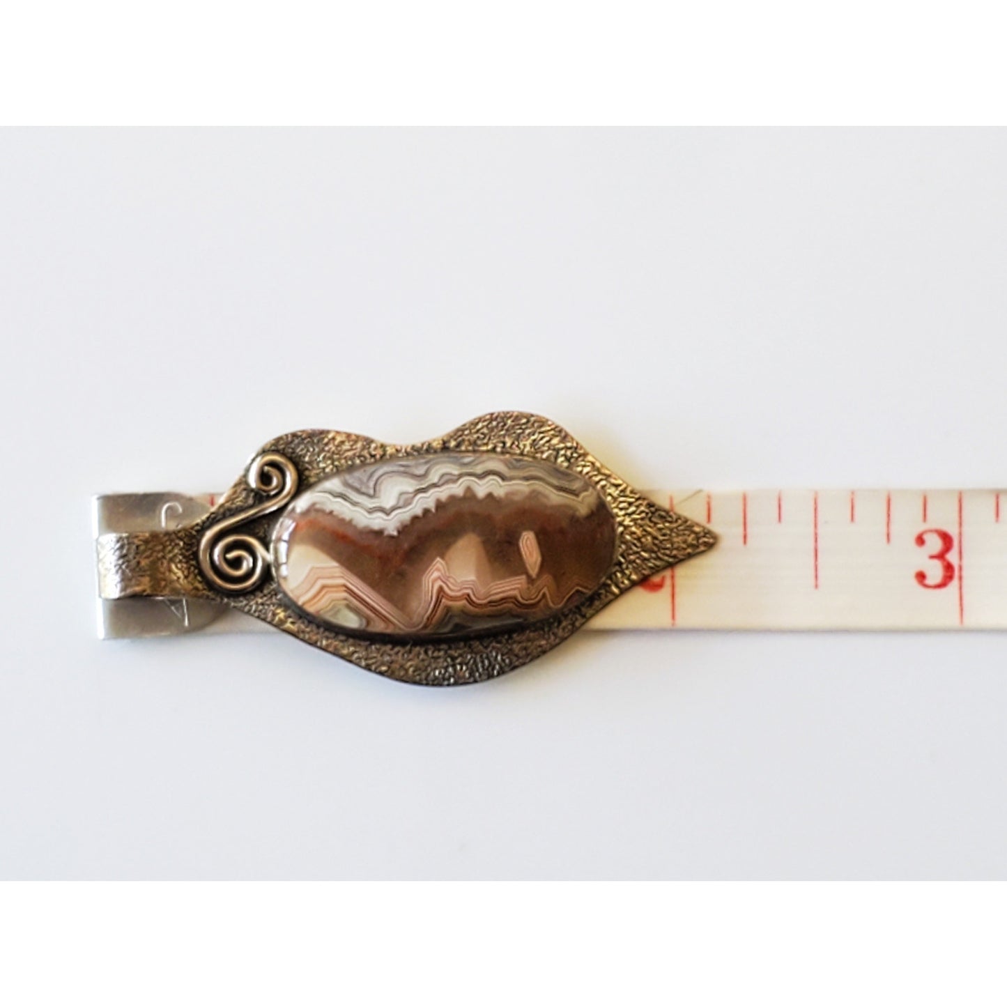 Vintage Sterling Silver Agate Pendant