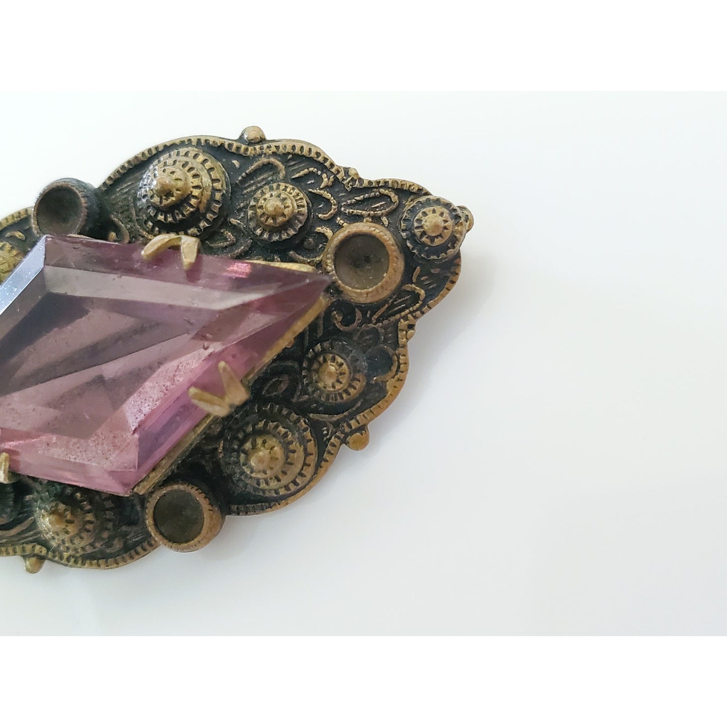 Vintage Purple Stone Brooch