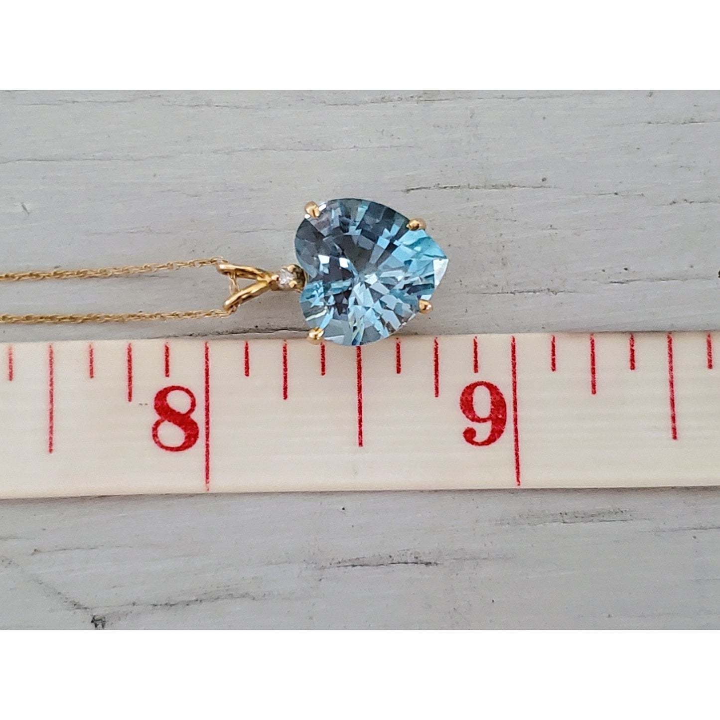 Vintage 14k Gold Clyde Duneier Heart Topaz Necklace