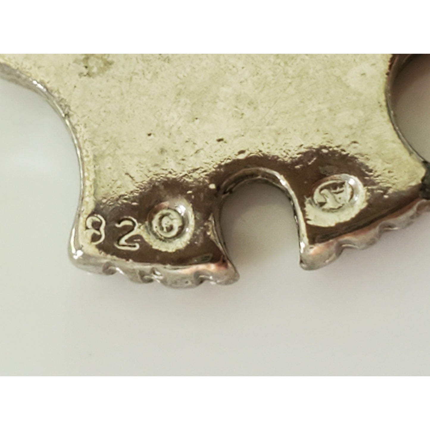 Vintage Silver Mini Crushed Turquoise Elephant Charm