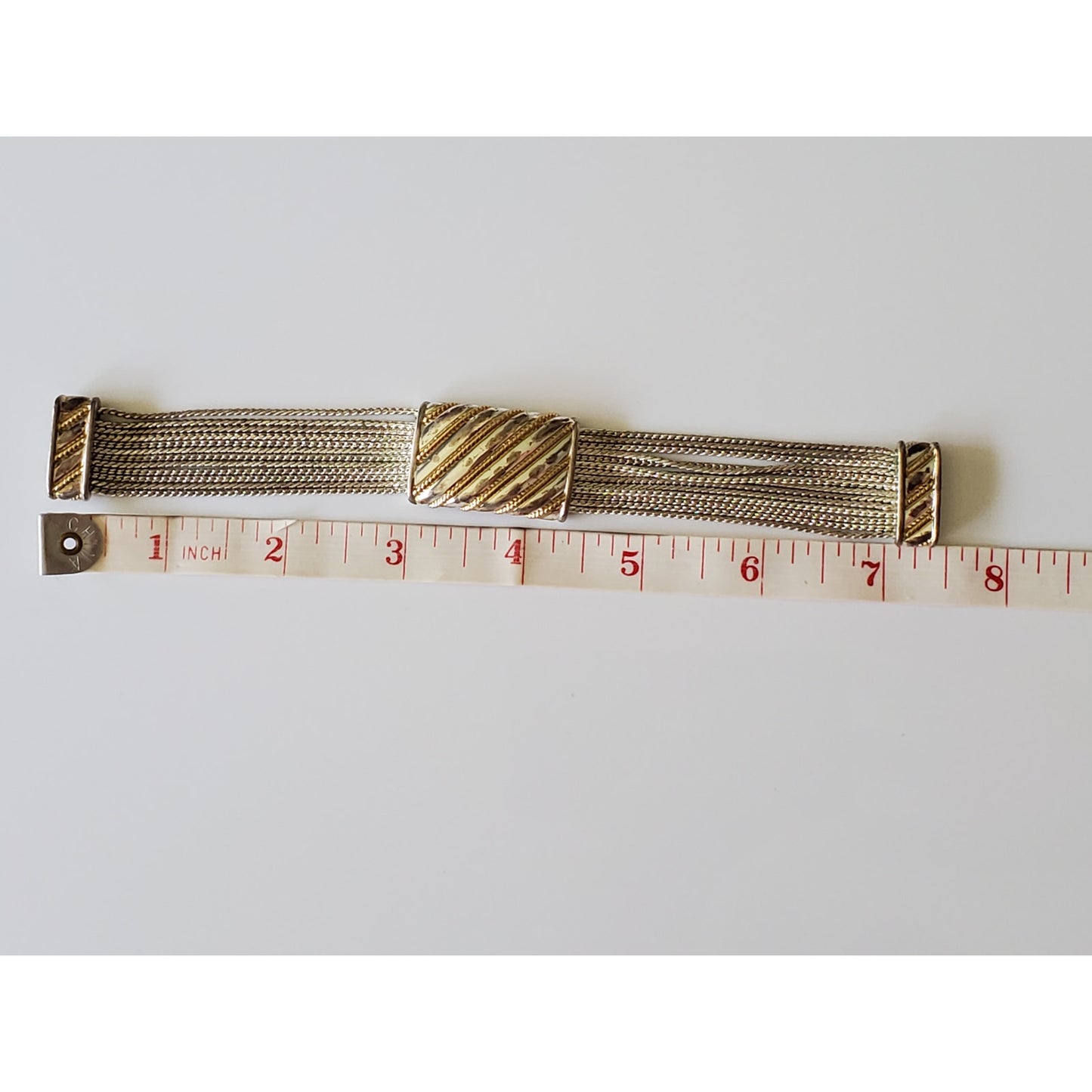 Vintage Multi Strand Silver Tone Bracelet