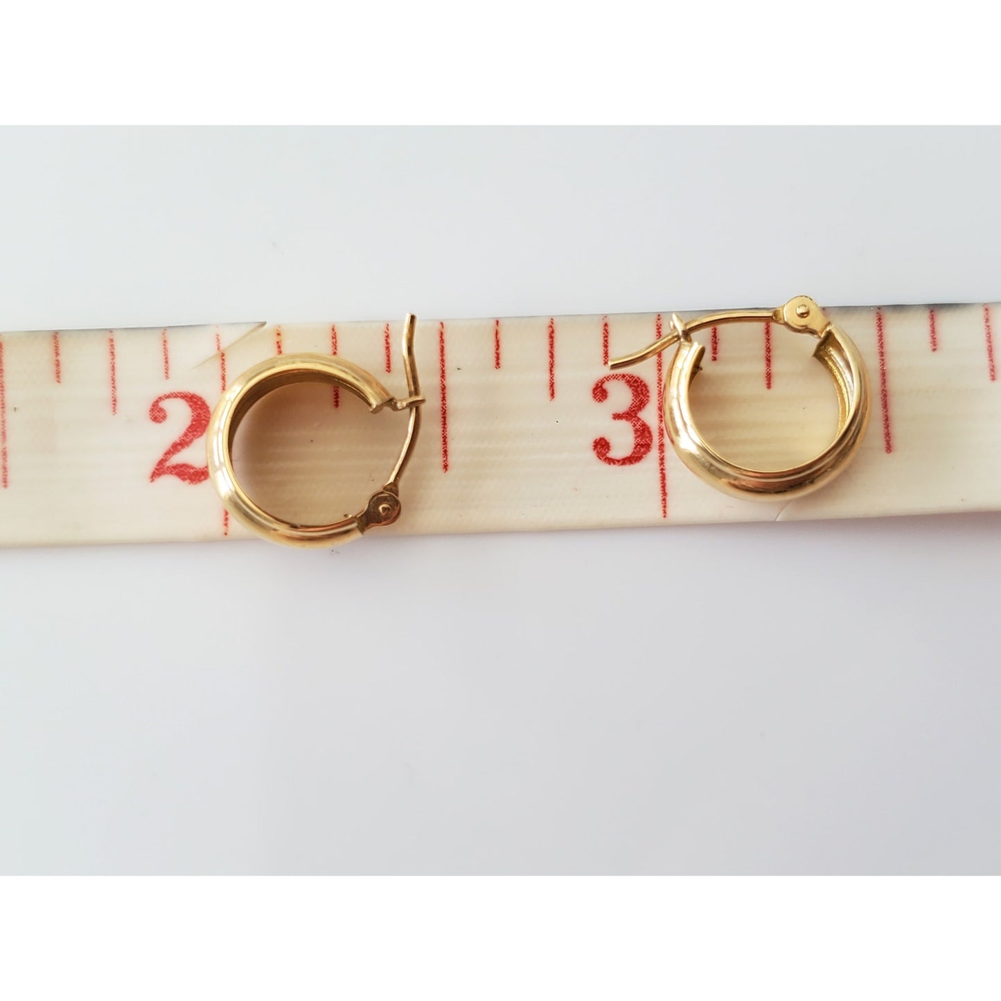 14K Solid Gold Chunky Mini Hoop Earrings
