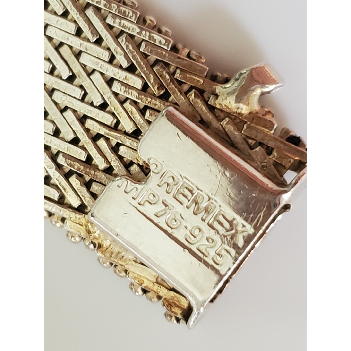 Vintage Wide Woven Sterling Silver Bracelet
