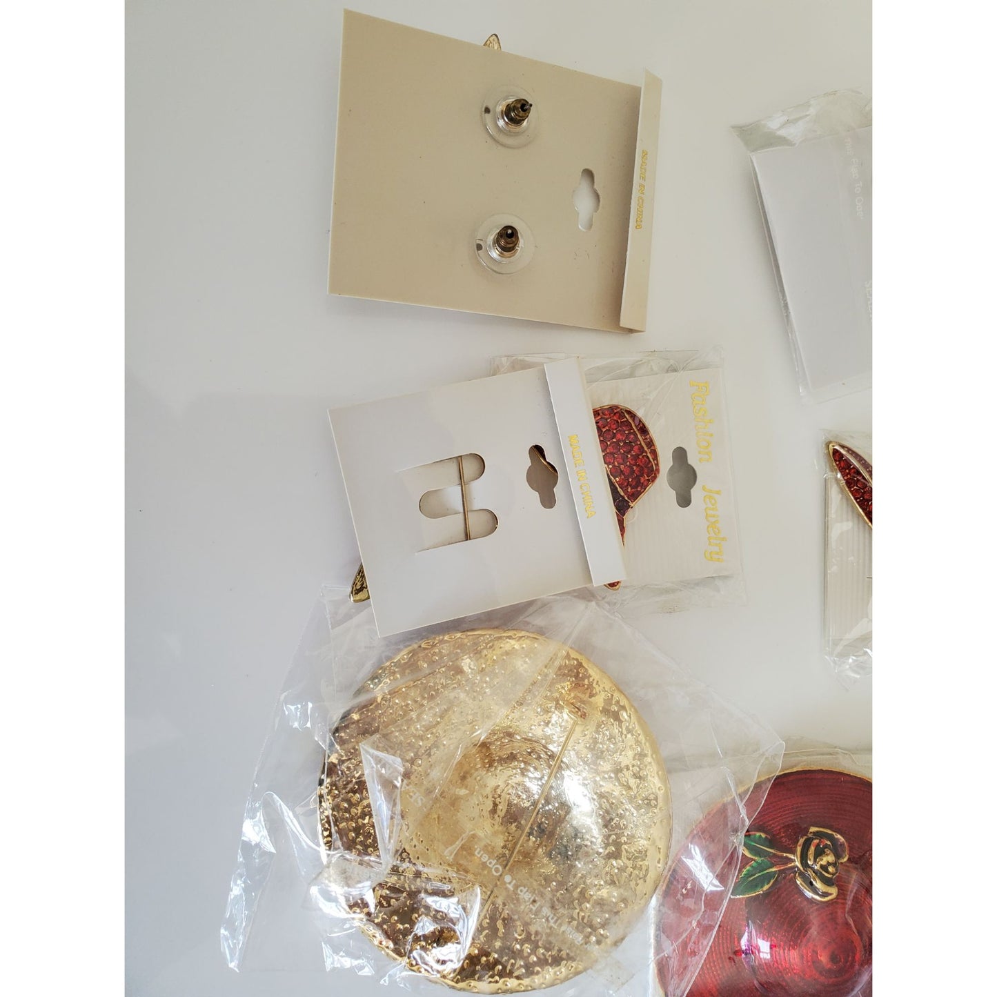 Red Hat Society Brooch and Earring Lot