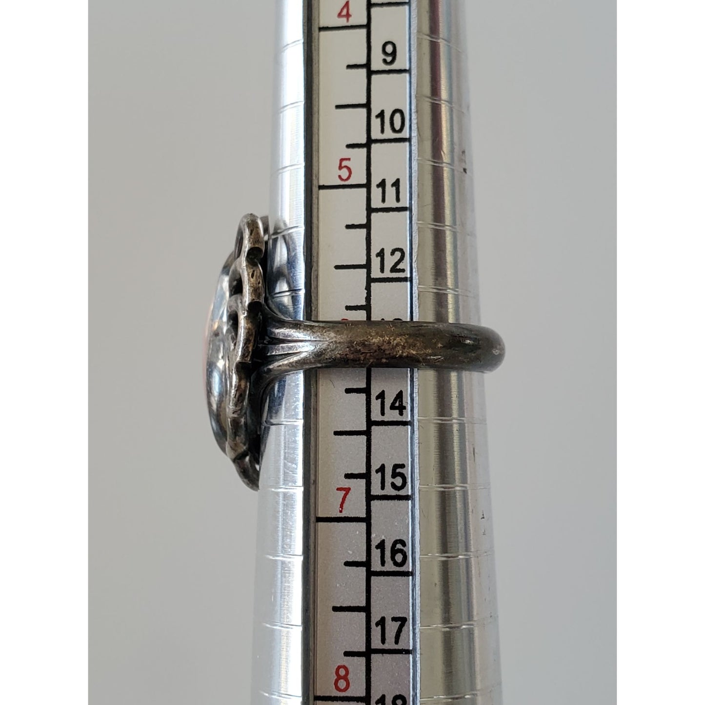 Vintage Southwestern Mother of Pearl Sterling Silver Bypass Ring