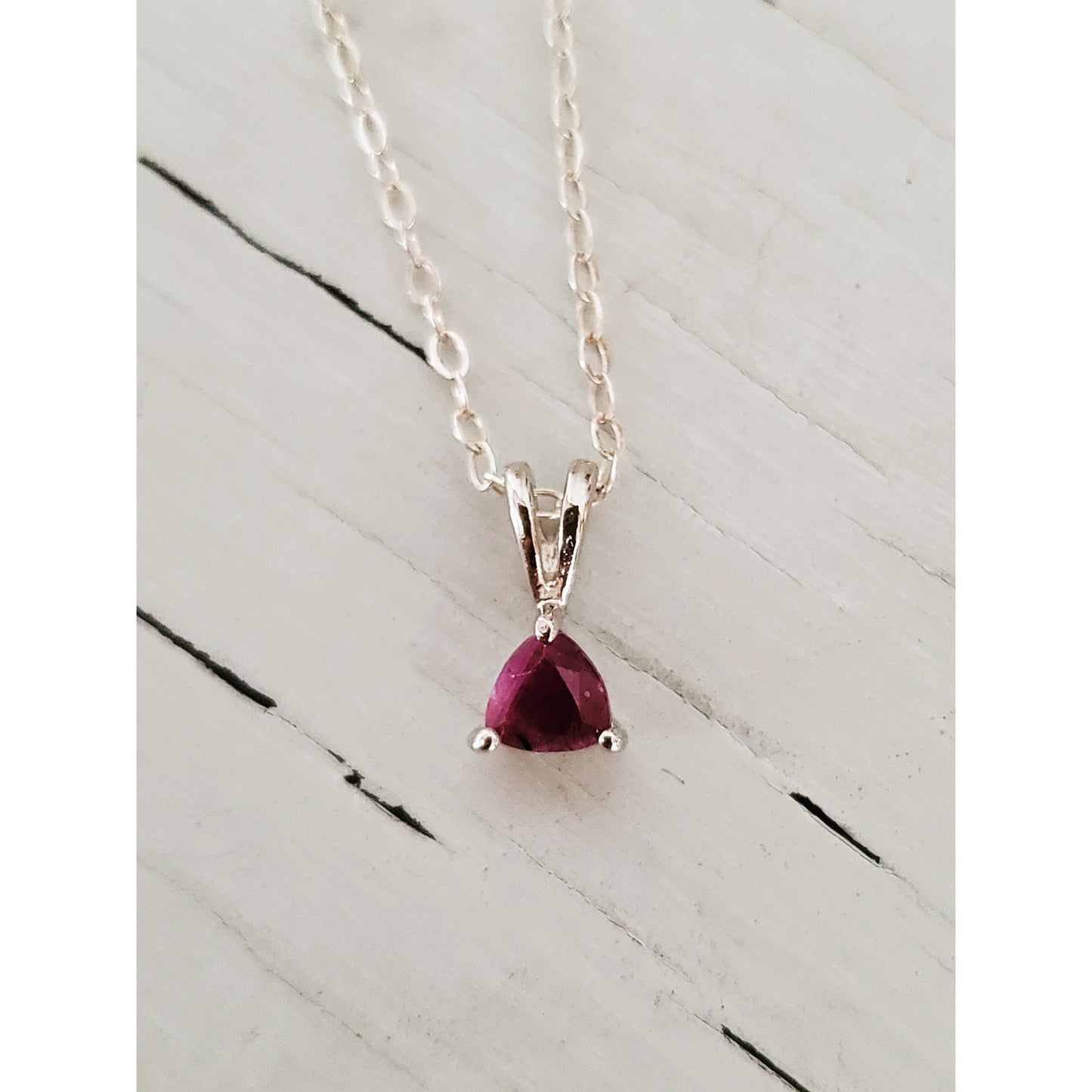 Ruby Sterling Silver Necklace
