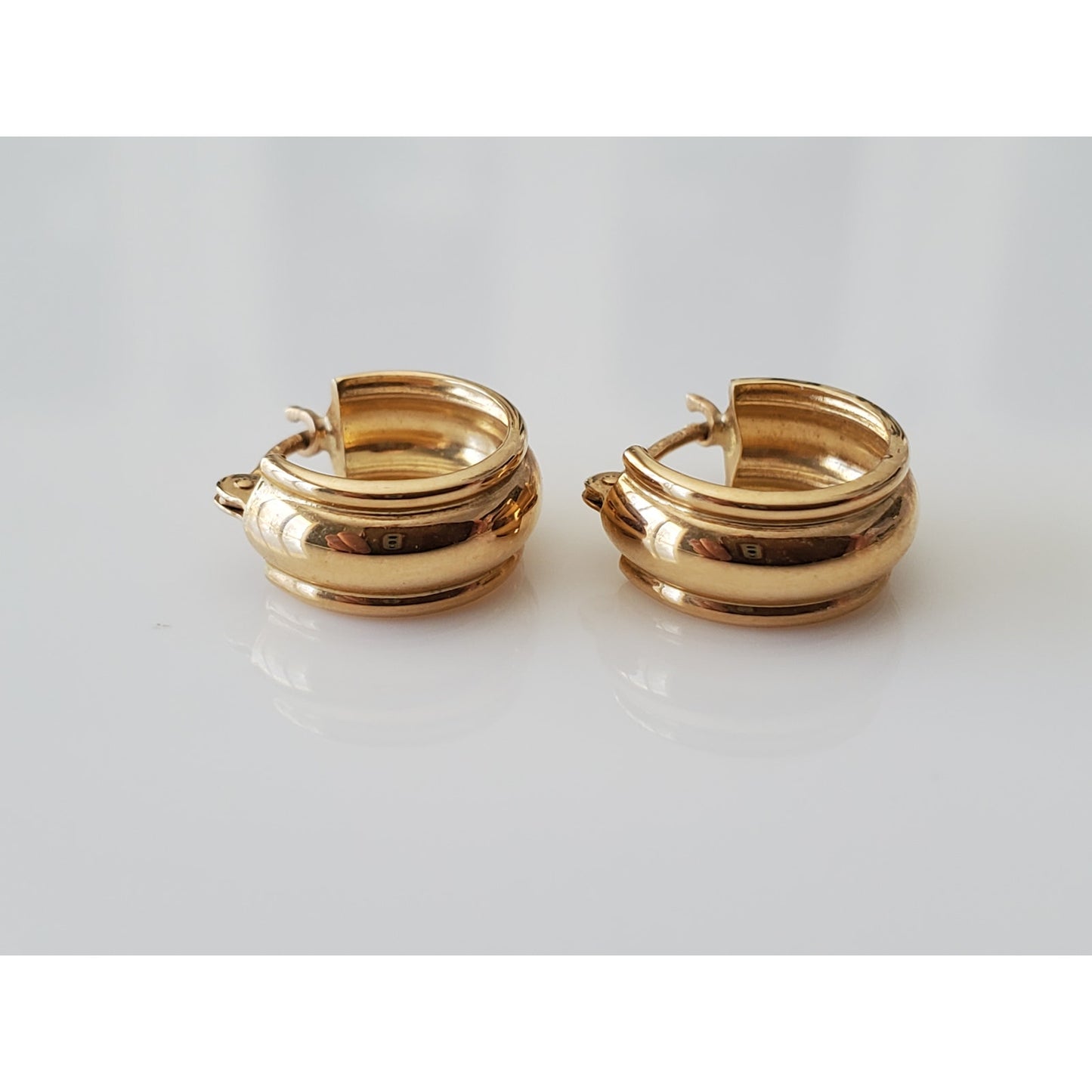 14K Solid Gold Chunky Mini Hoop Earrings