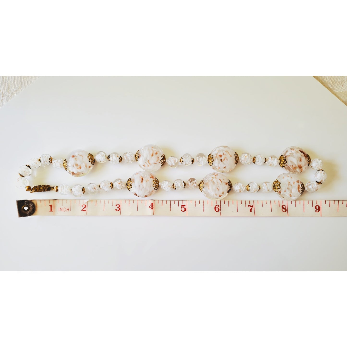 Vintage Venetian Glass Beaded Necklace and Earring Set