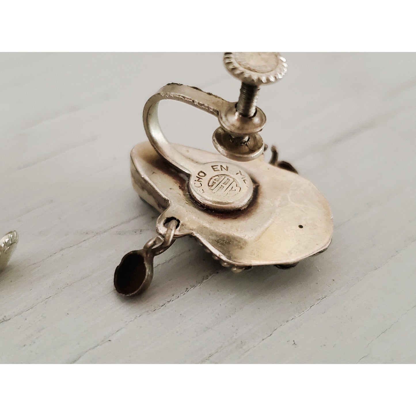 Lot of 2 Sterling Silver Screw Back Earrings