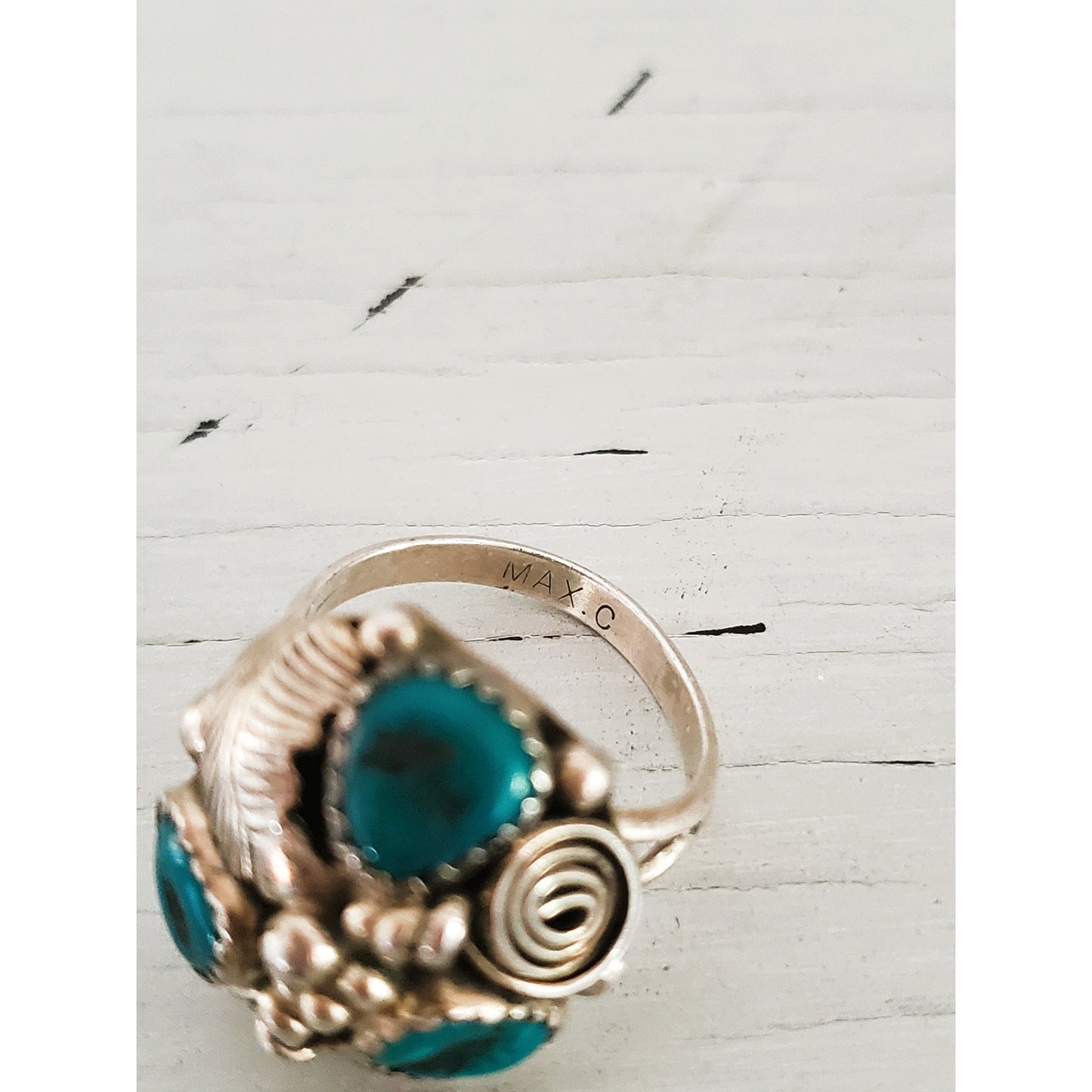 Vintage Turquoise and Sterling Silver Navajo Ring