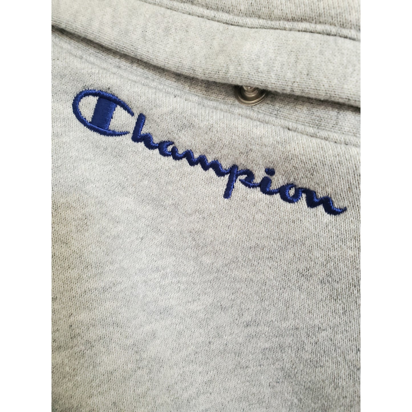 Vintage Style Champion Blue and Red Stripe Gray Zip Up
