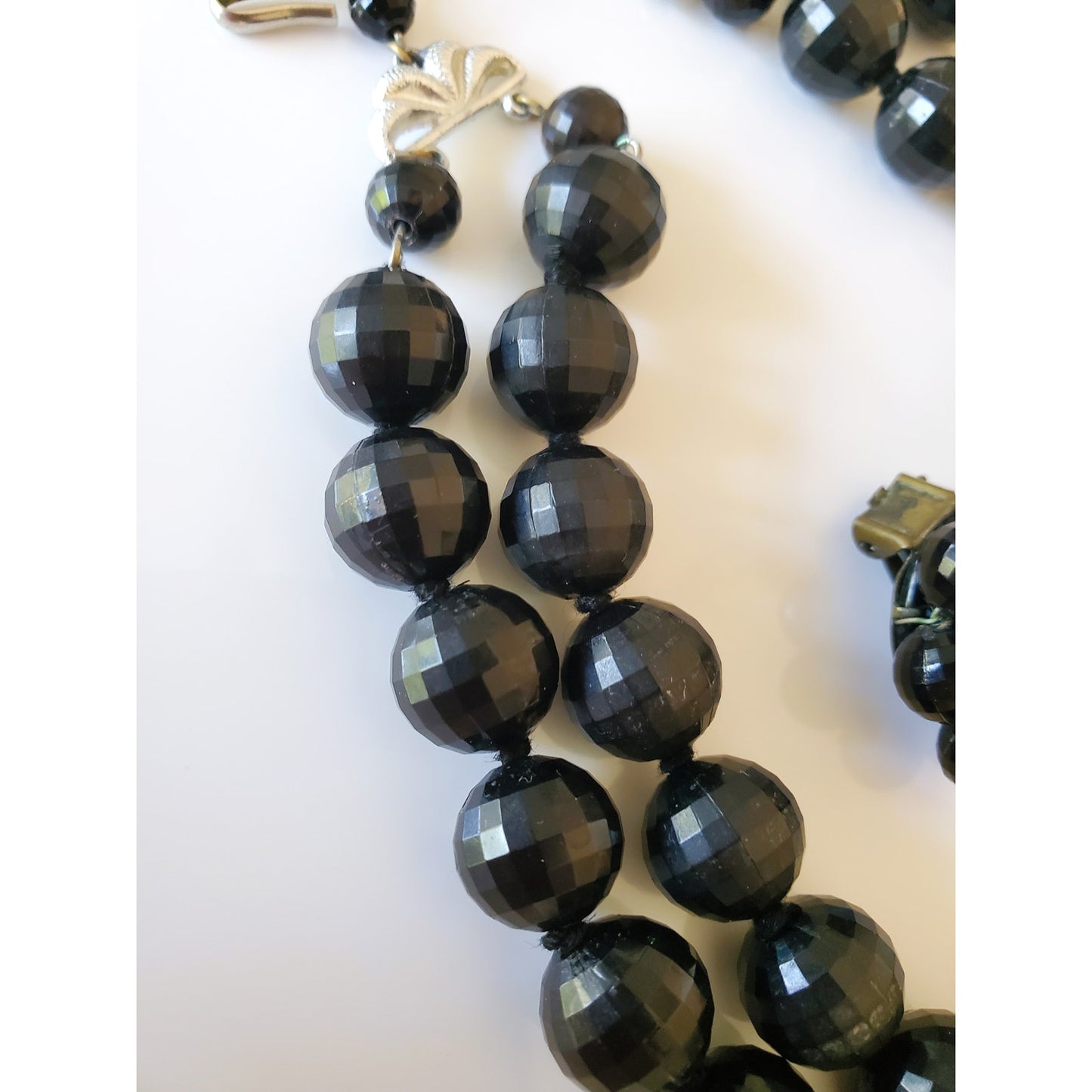 Vintage Black Choker Necklace and Clip On Earring Set