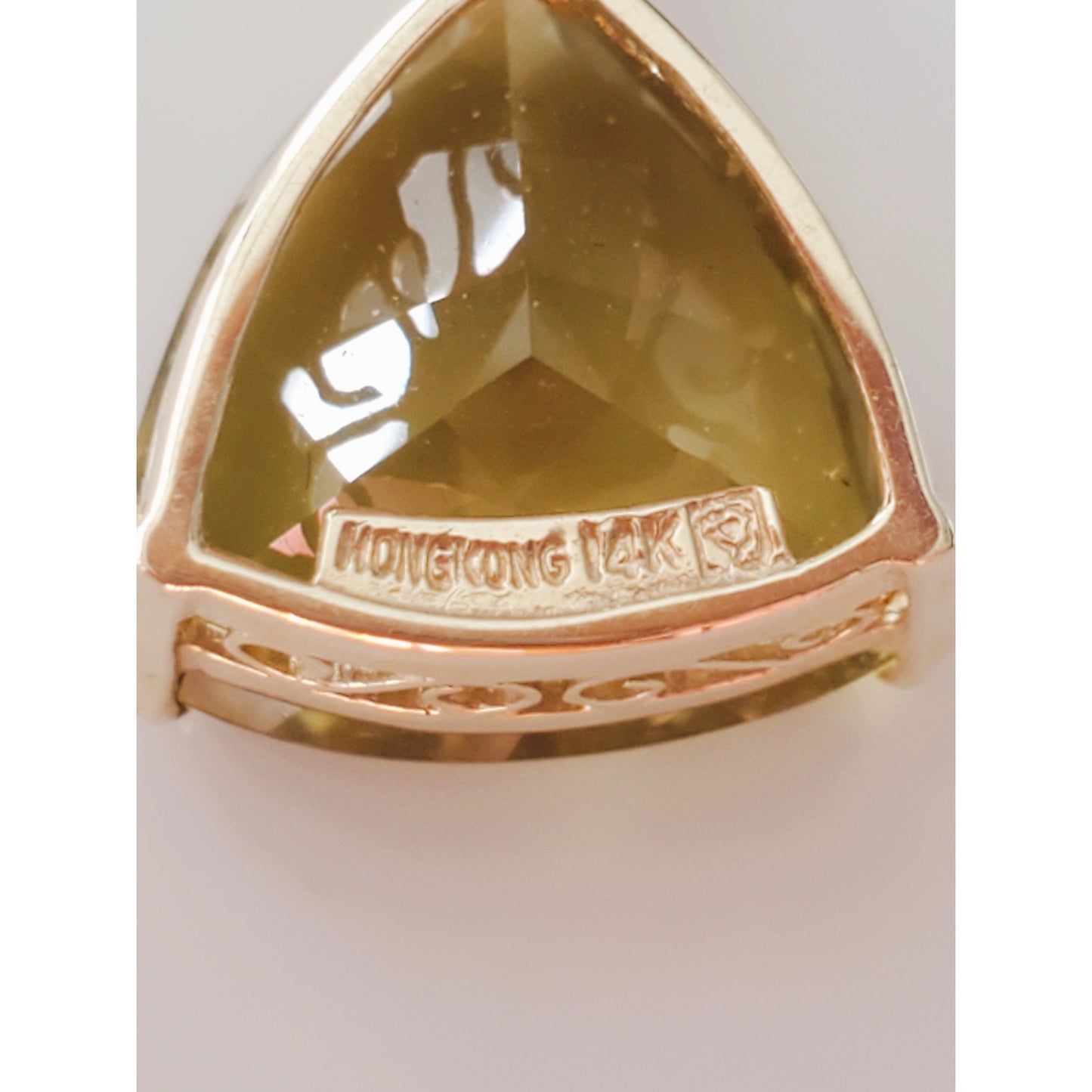 Vintage 14K Gold Yellow Triangle Pendant
