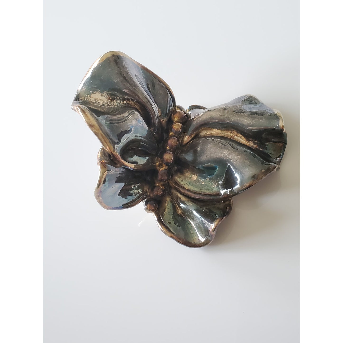 Varsano Israel Large Sterling Silver Electroform Butterfly Brooch