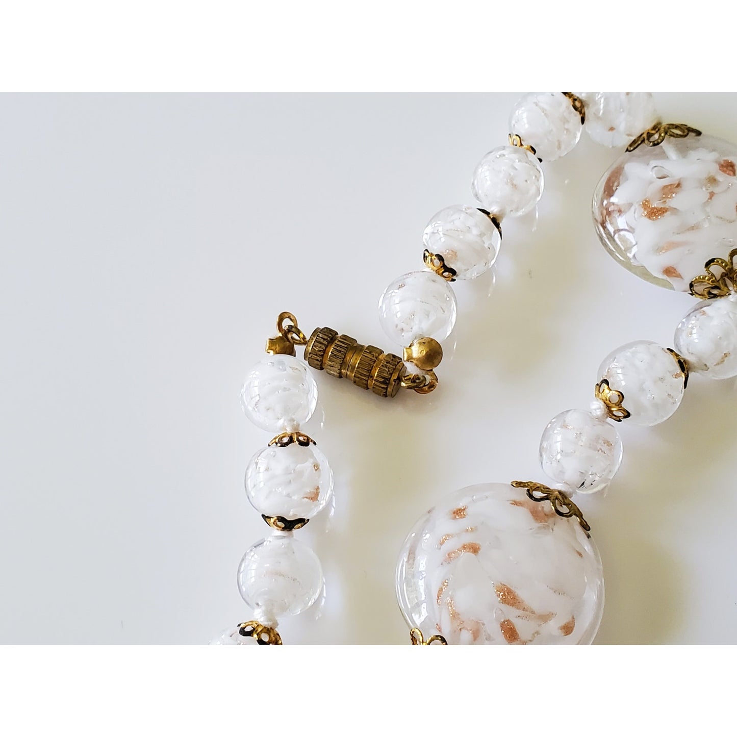 Vintage Venetian Glass Beaded Necklace and Earring Set