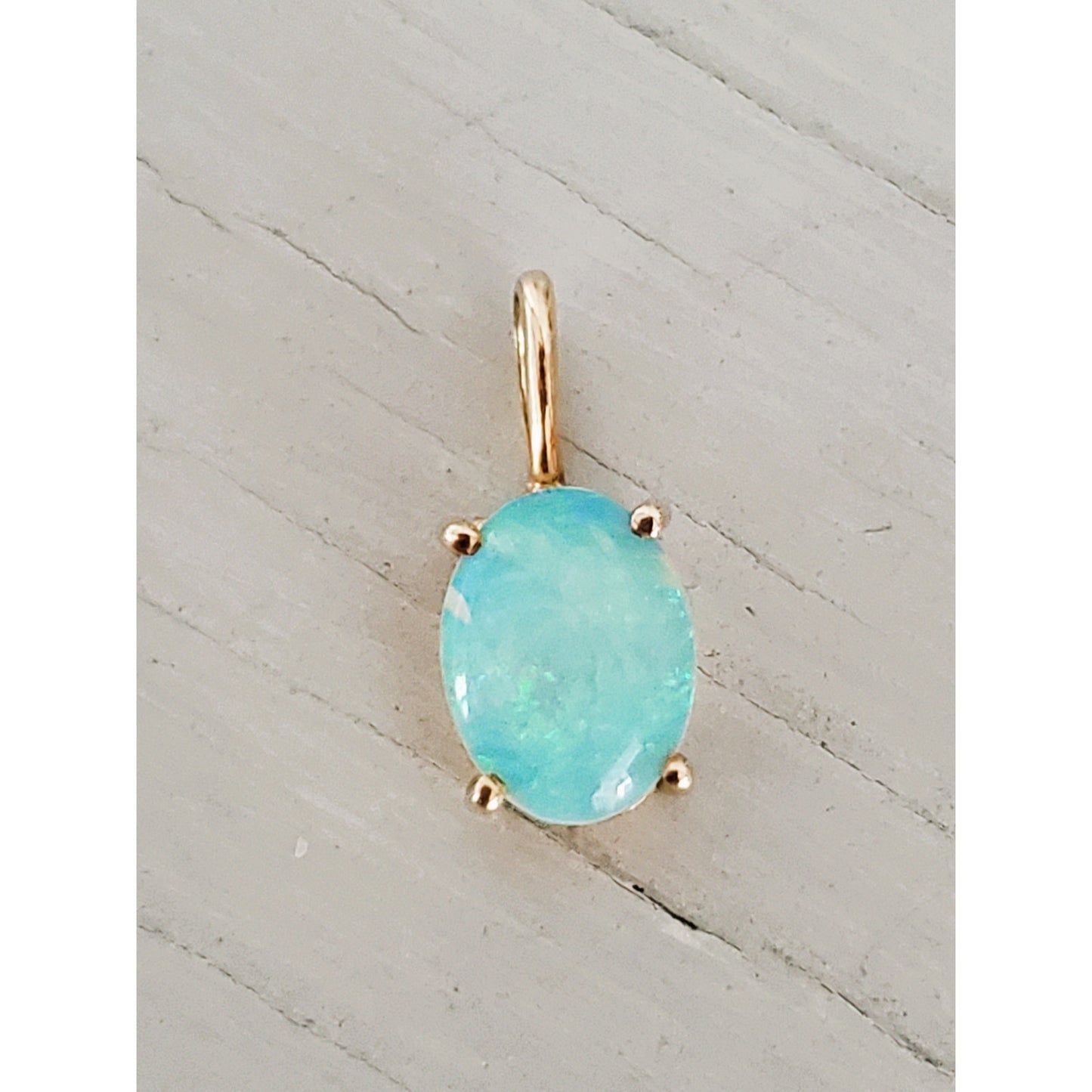 Vintage 10K Gold Opal Pendant