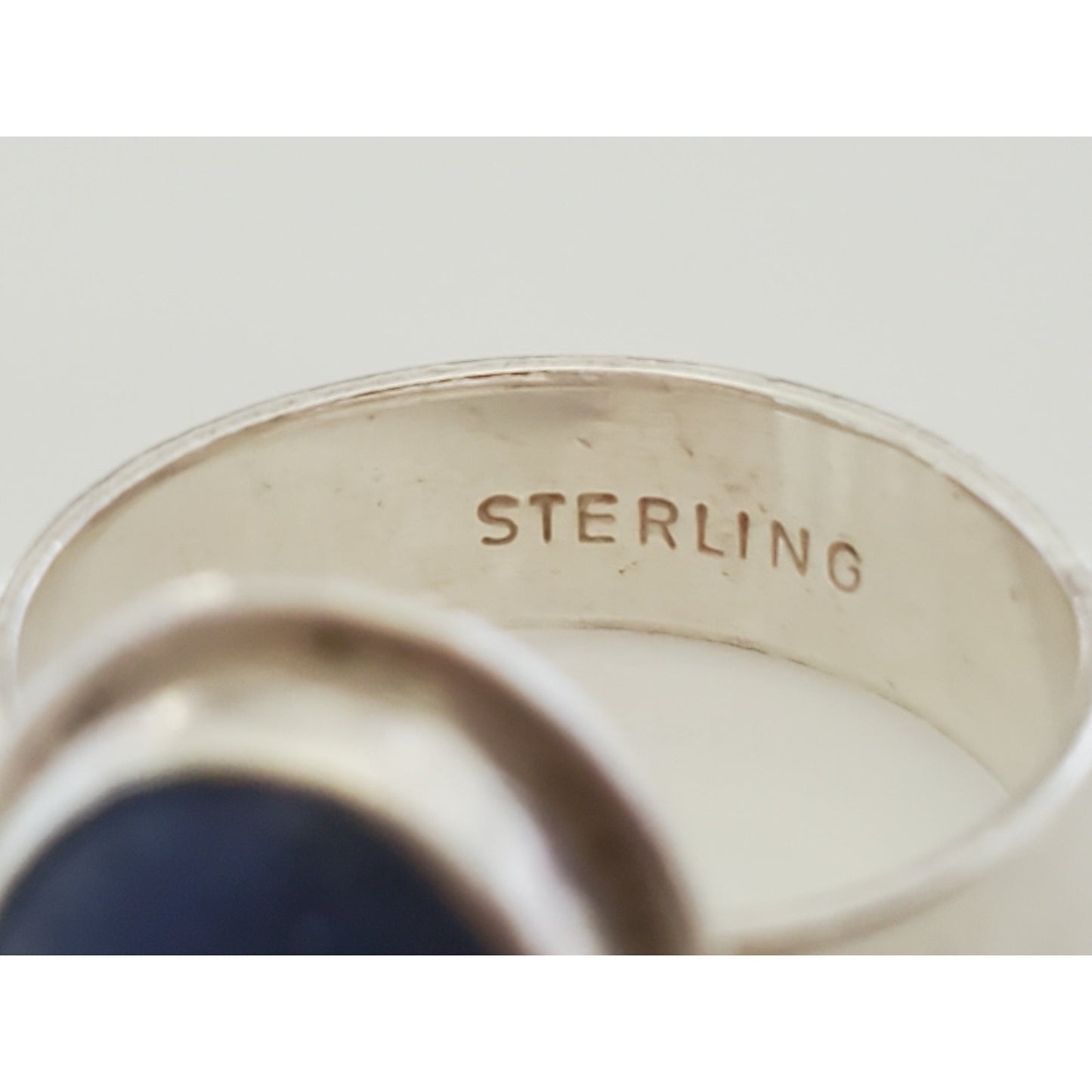 Vintage Sterling Silver Lapis Lazuli Pinky Ring
