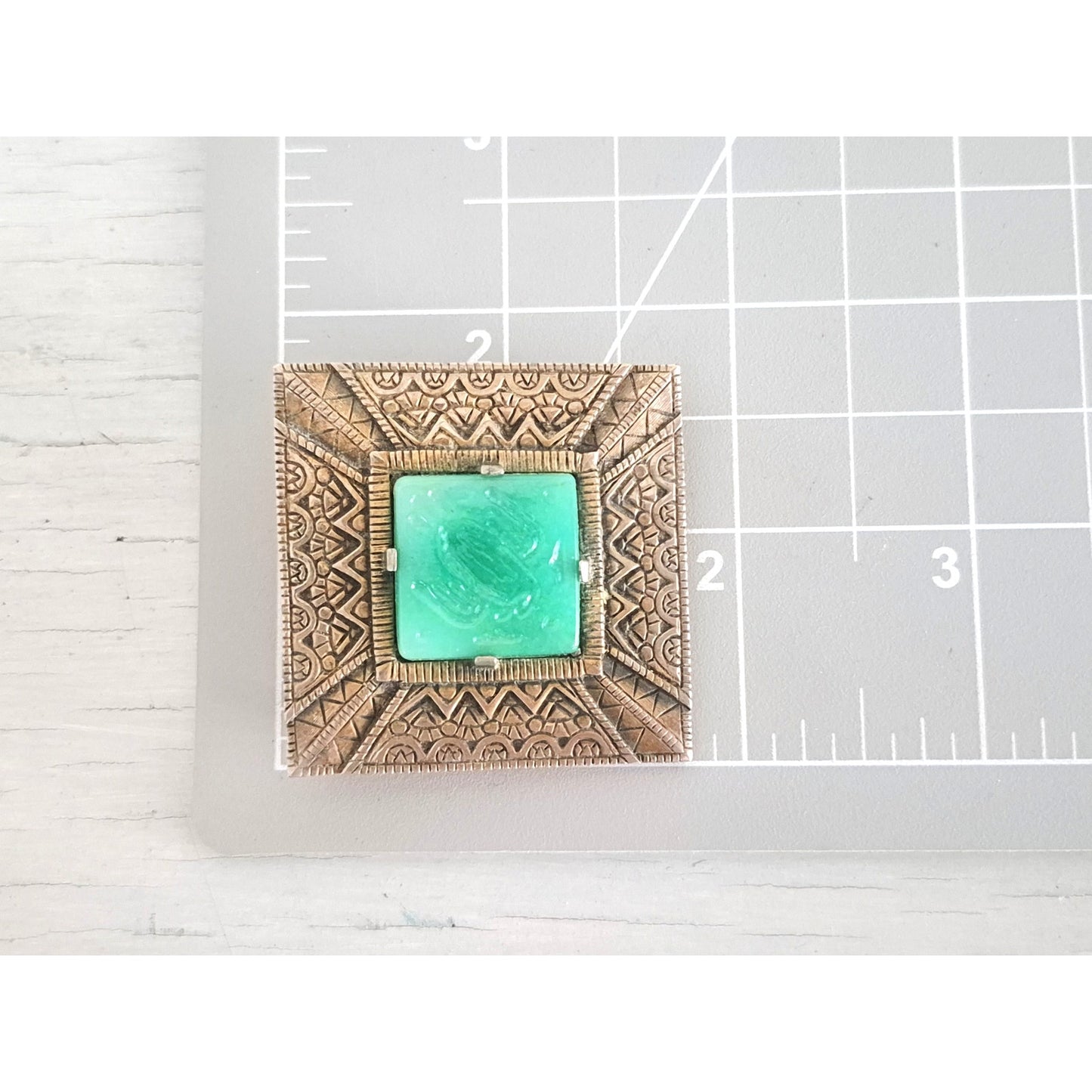 Vintage Marvella Faux Jade Phoenix Brooch