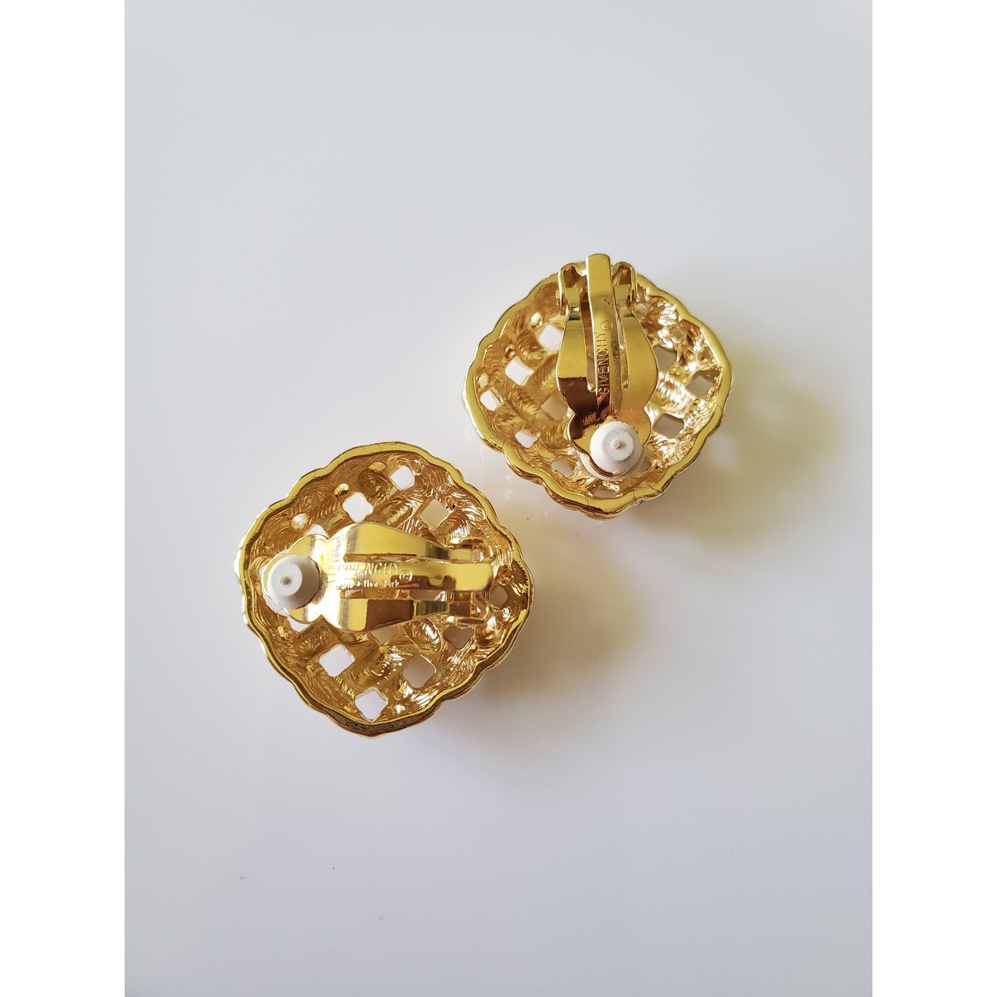 Vintage Givenchy Basketweave Clip on Earrings