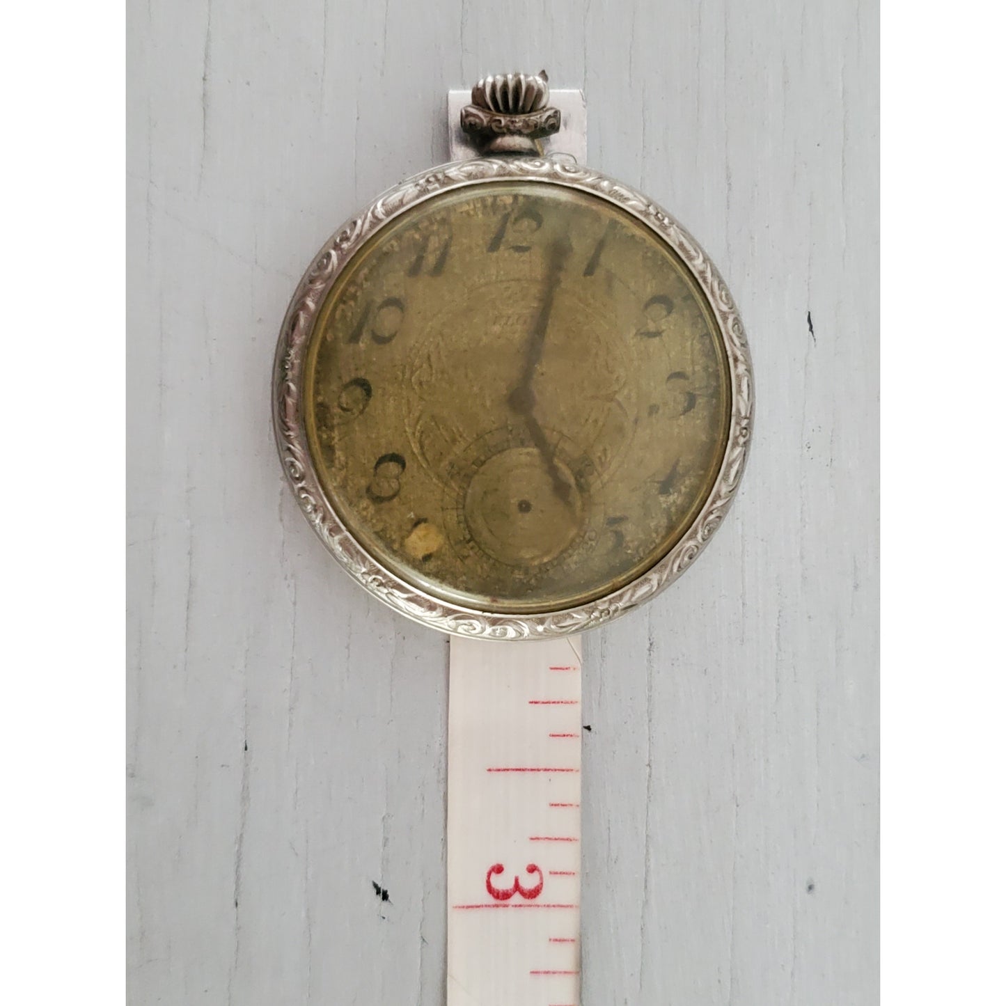 Antique Elgin Silver tone Pocket Watch - For Parts or Repair