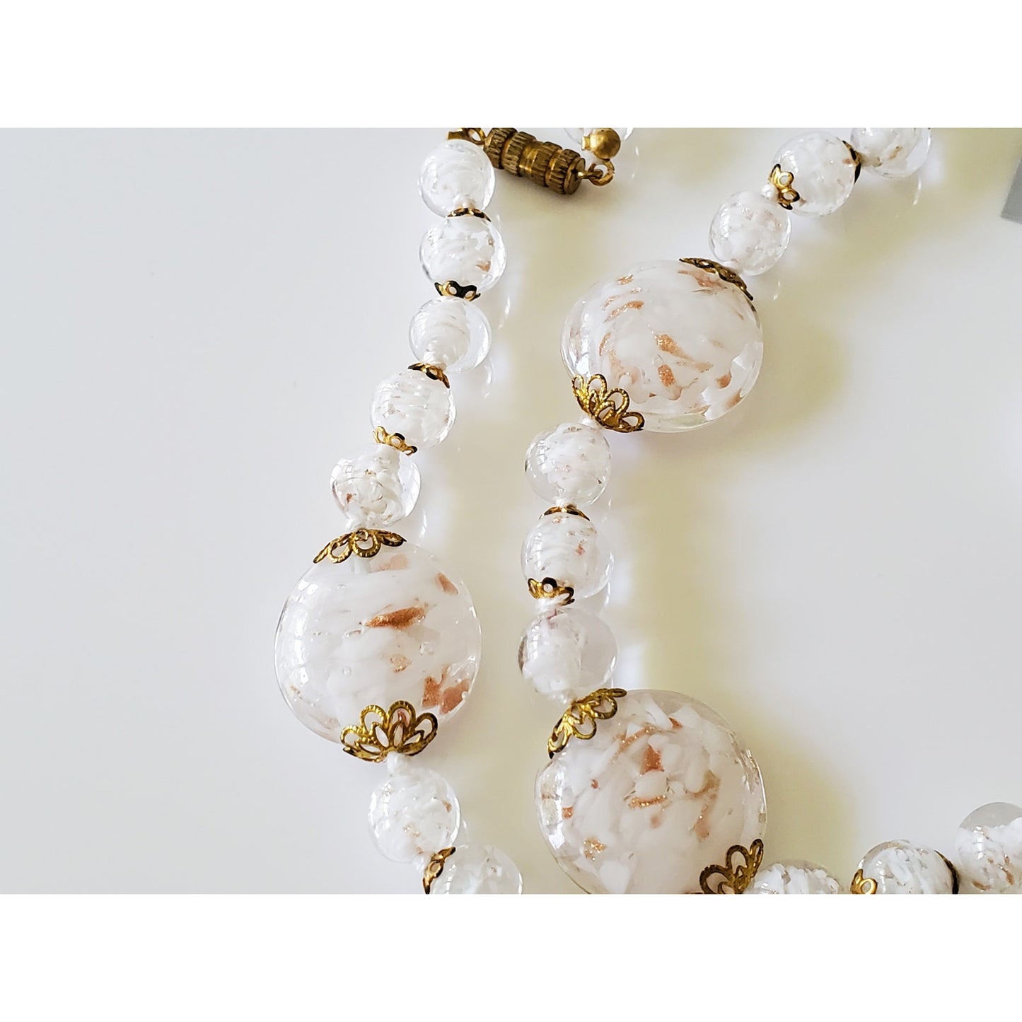 Vintage Venetian Glass Beaded Necklace and Earring Set