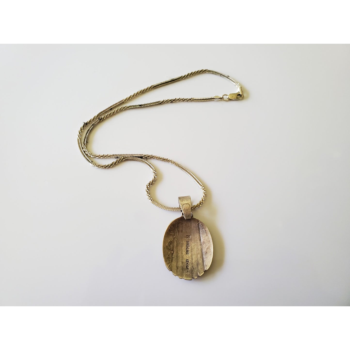 Vintage Sterling Silver and 12K Gold Filled Necklace and Earring Set