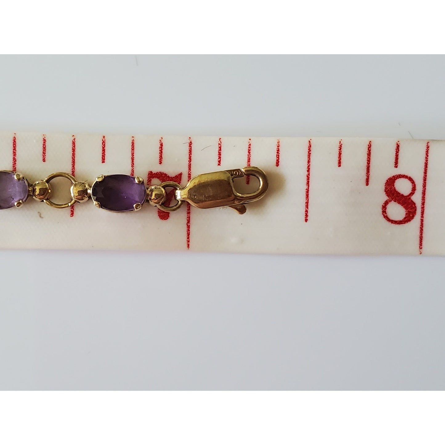 Vintage 10K Gold Amethyst Tennis Bracelet
