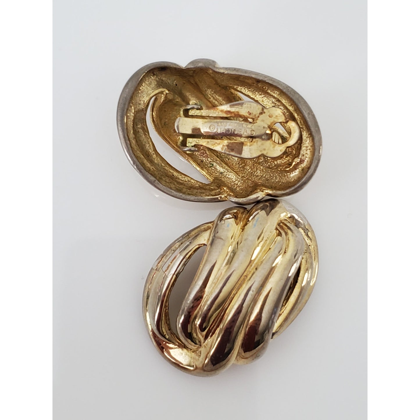 Vintage High Designer Clip On Earring Lot of 4 - Givenchy, Crown Trifari and Richelieu