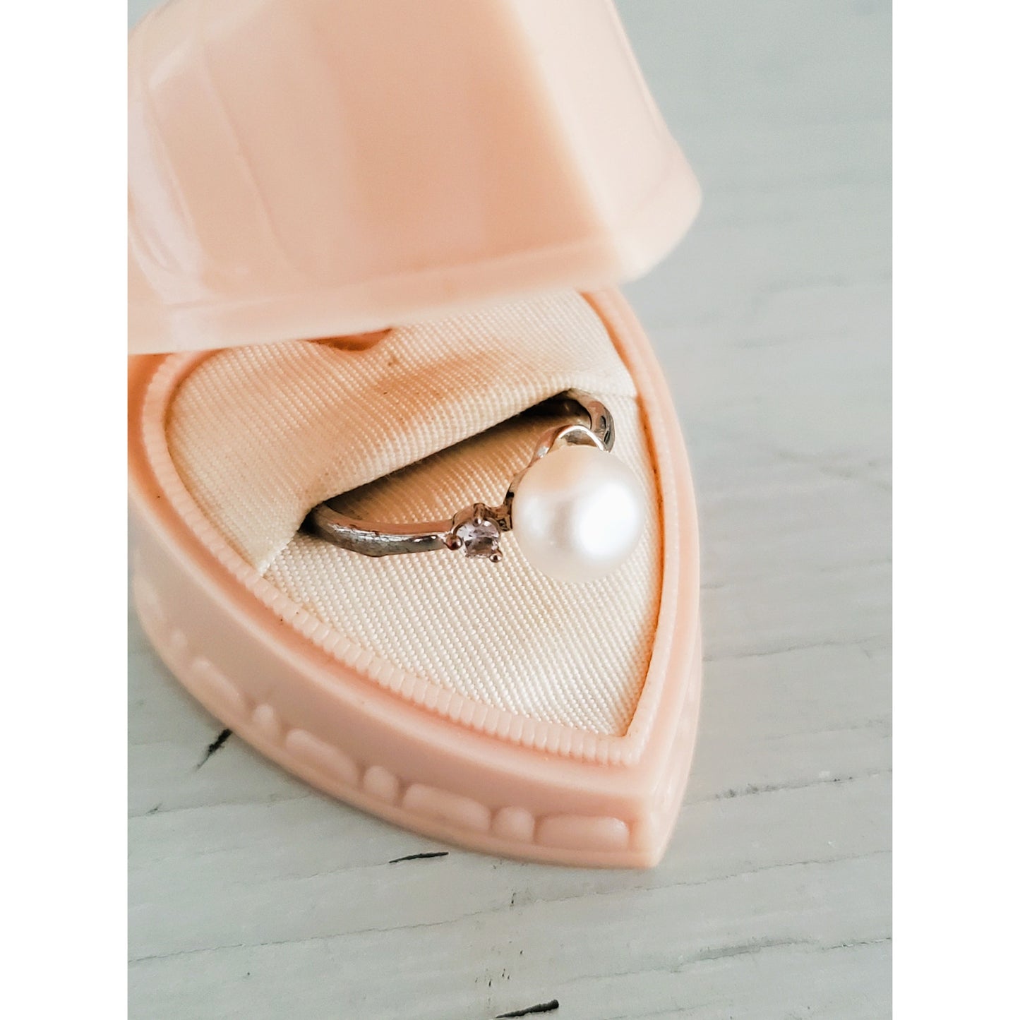 Vintage Sterling Silver Pearl Ring