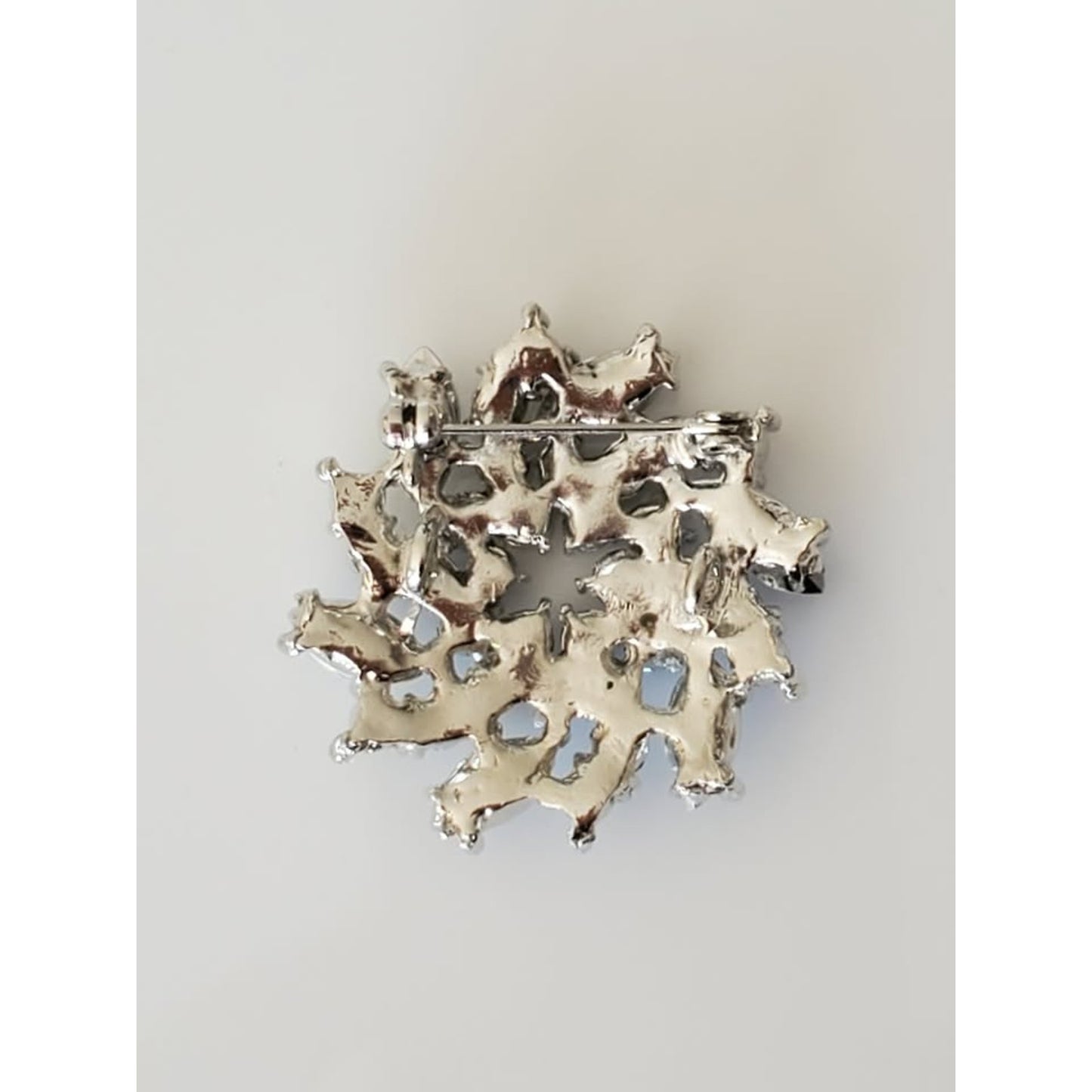 Vintage Clear Rhinestone Wreath Brooch