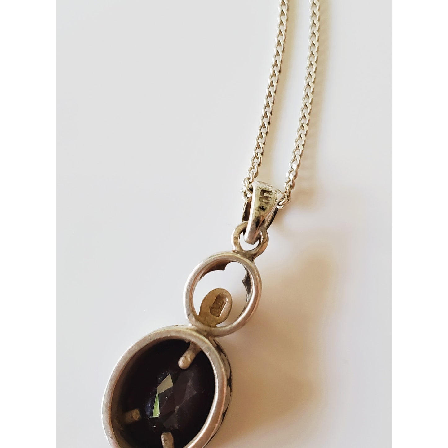 Vintage Sterling Silver Onyx Necklace