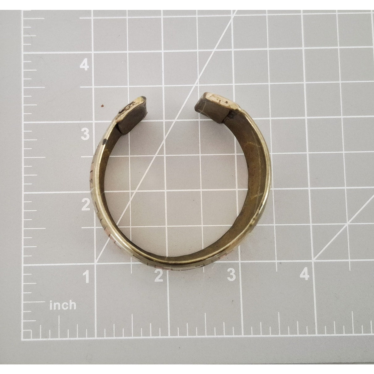 Vintage Brass Copper Sterling Silver Inter Woven Bangle Bracelet