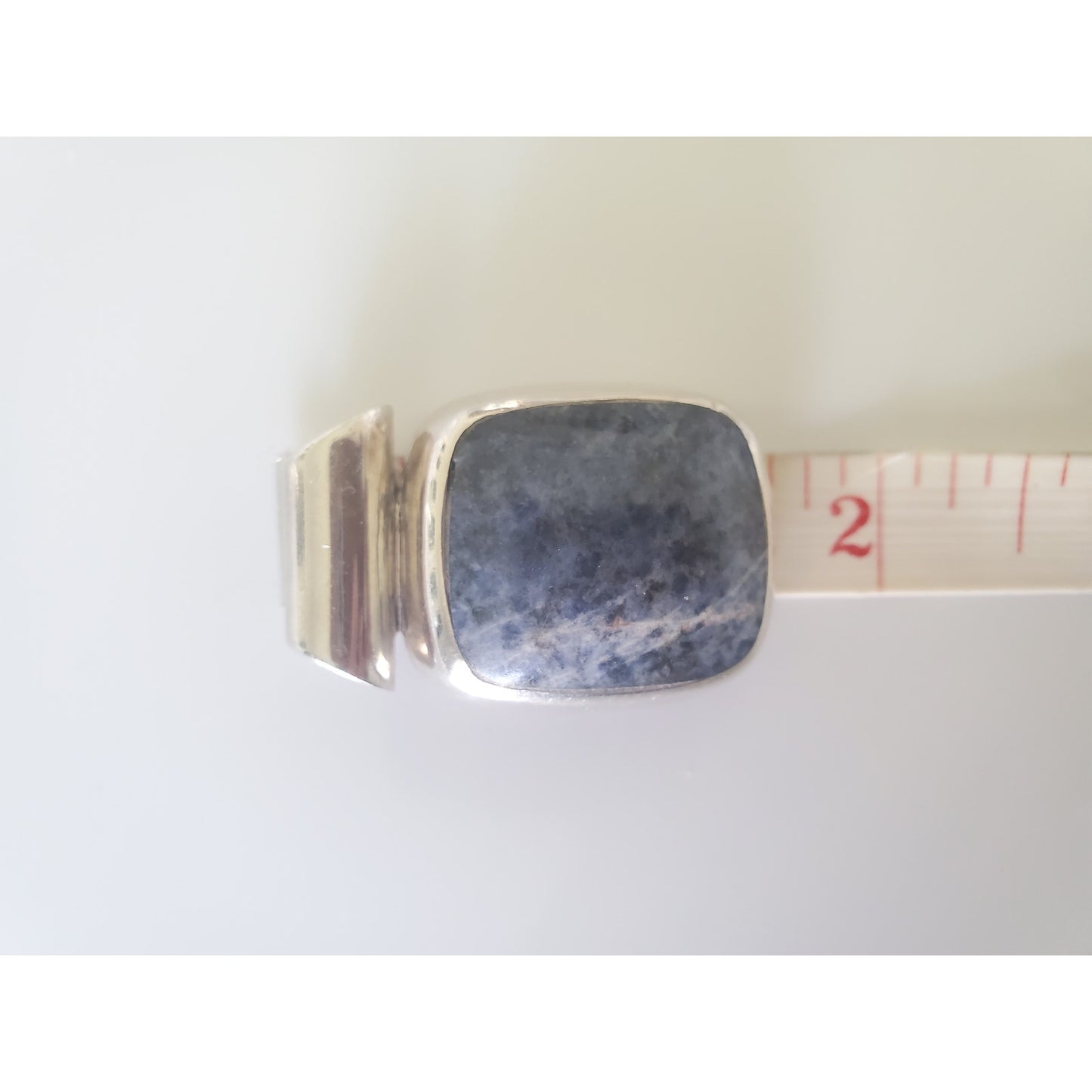 Vintage Sterling Silver Lapis Square Pendant