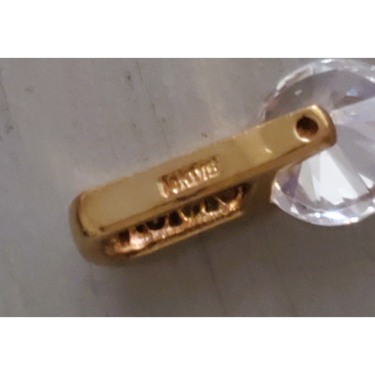 Vintage 14K Yellow Gold Cubic Zirconia Statement Drop Pendant