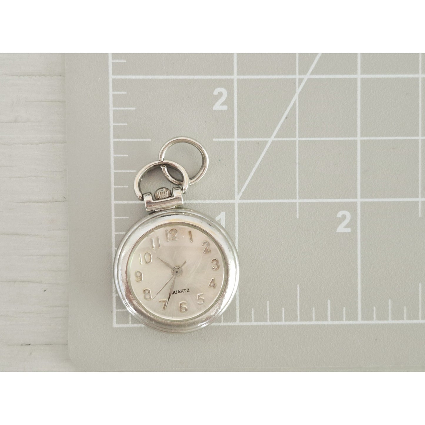 Vintage Mini Silver-Tone Quartz Pocket Watch