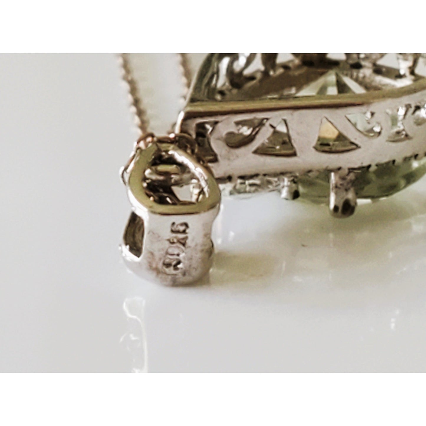 Vintage Sterling Silver Prasiolite Necklace