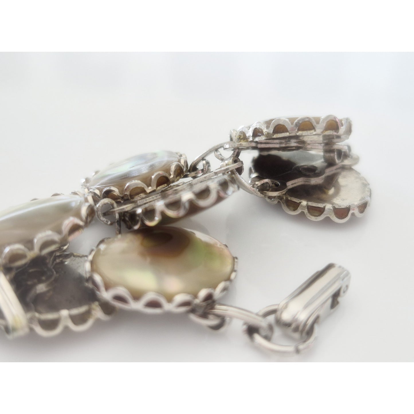Vintage Silver-tone Abalone Bracelet