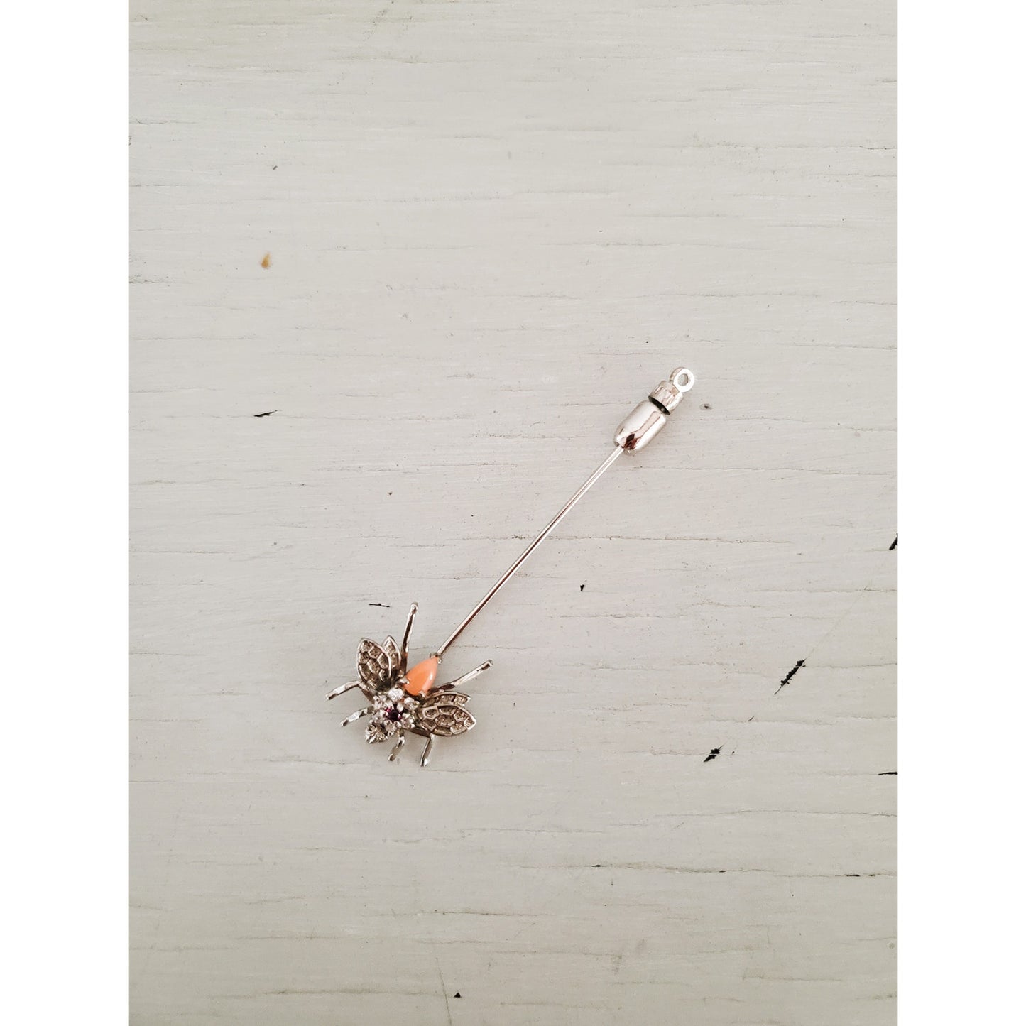 Vintage Silver Tone Bug Stick Pin