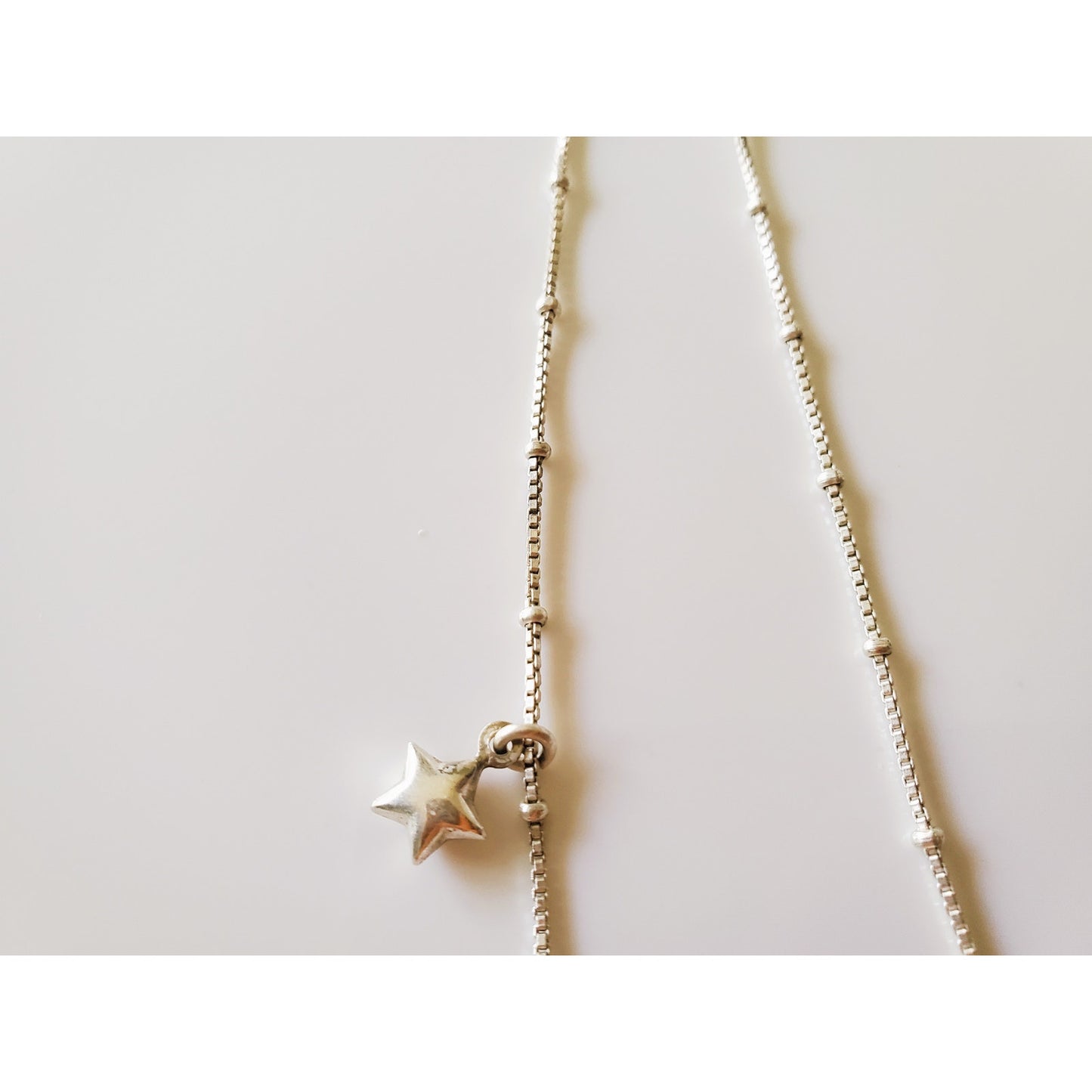 Vintage Sterling Silver Blue Heart Necklace