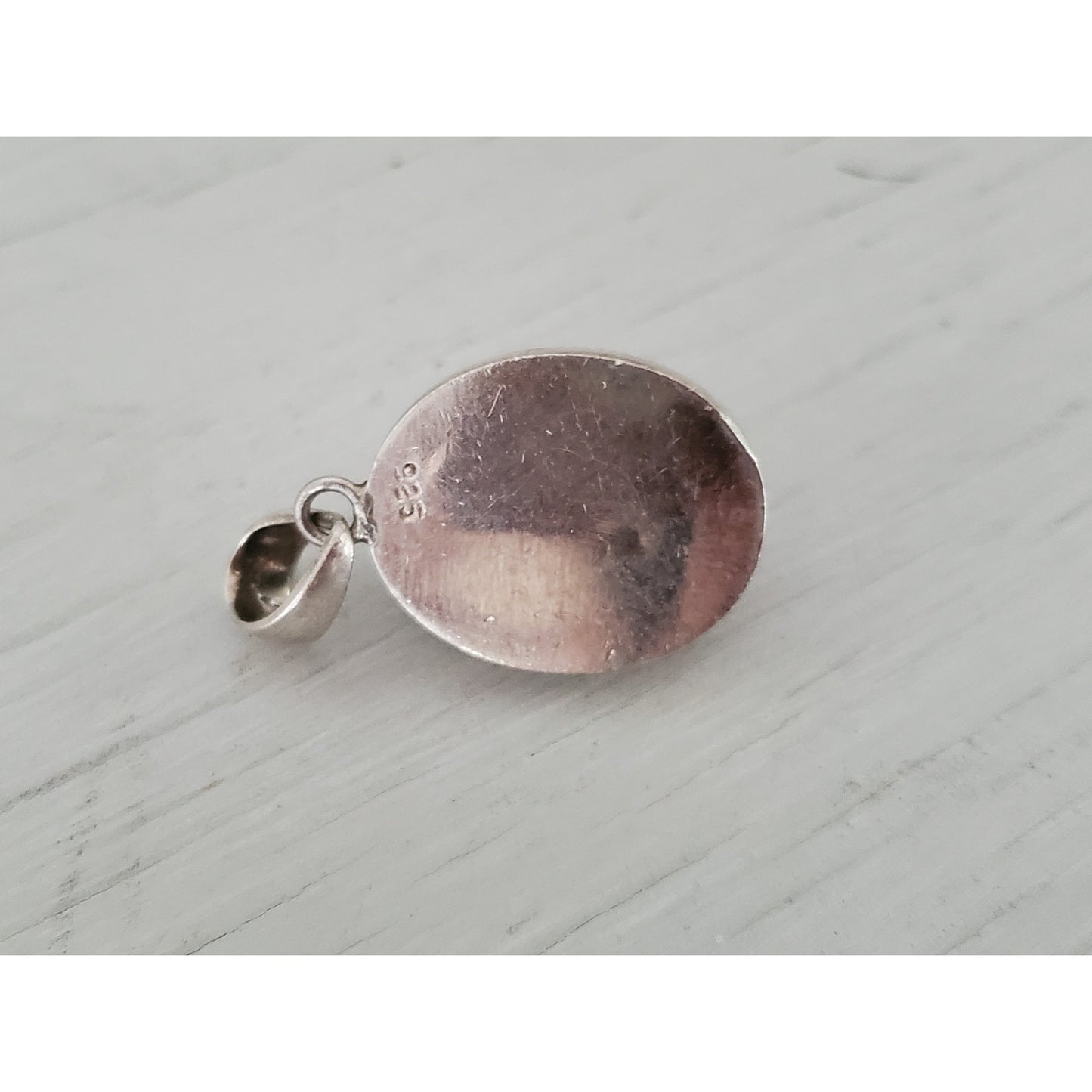 Vintage Sterling Silver Oval Moonstone Pendant
