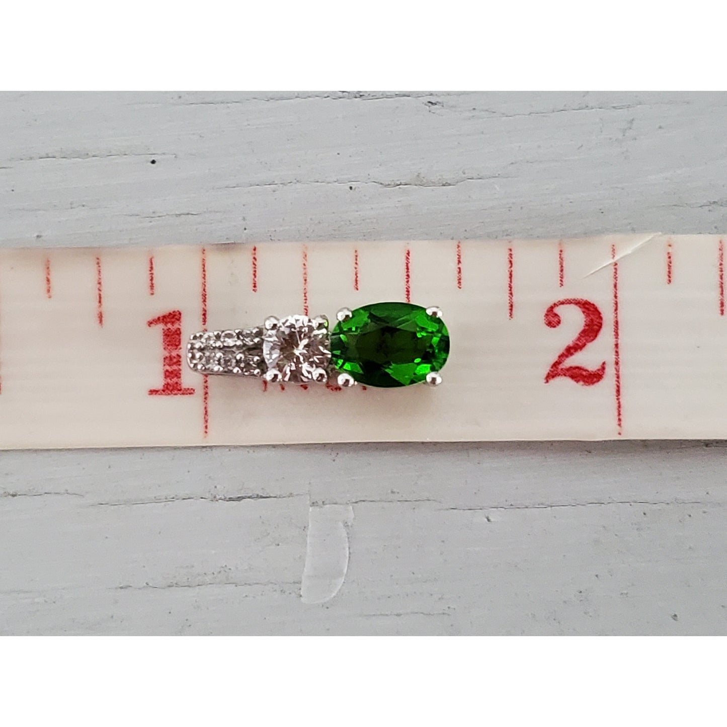 Sterling Silver Swarovski Green and Clear Crystal Pendant