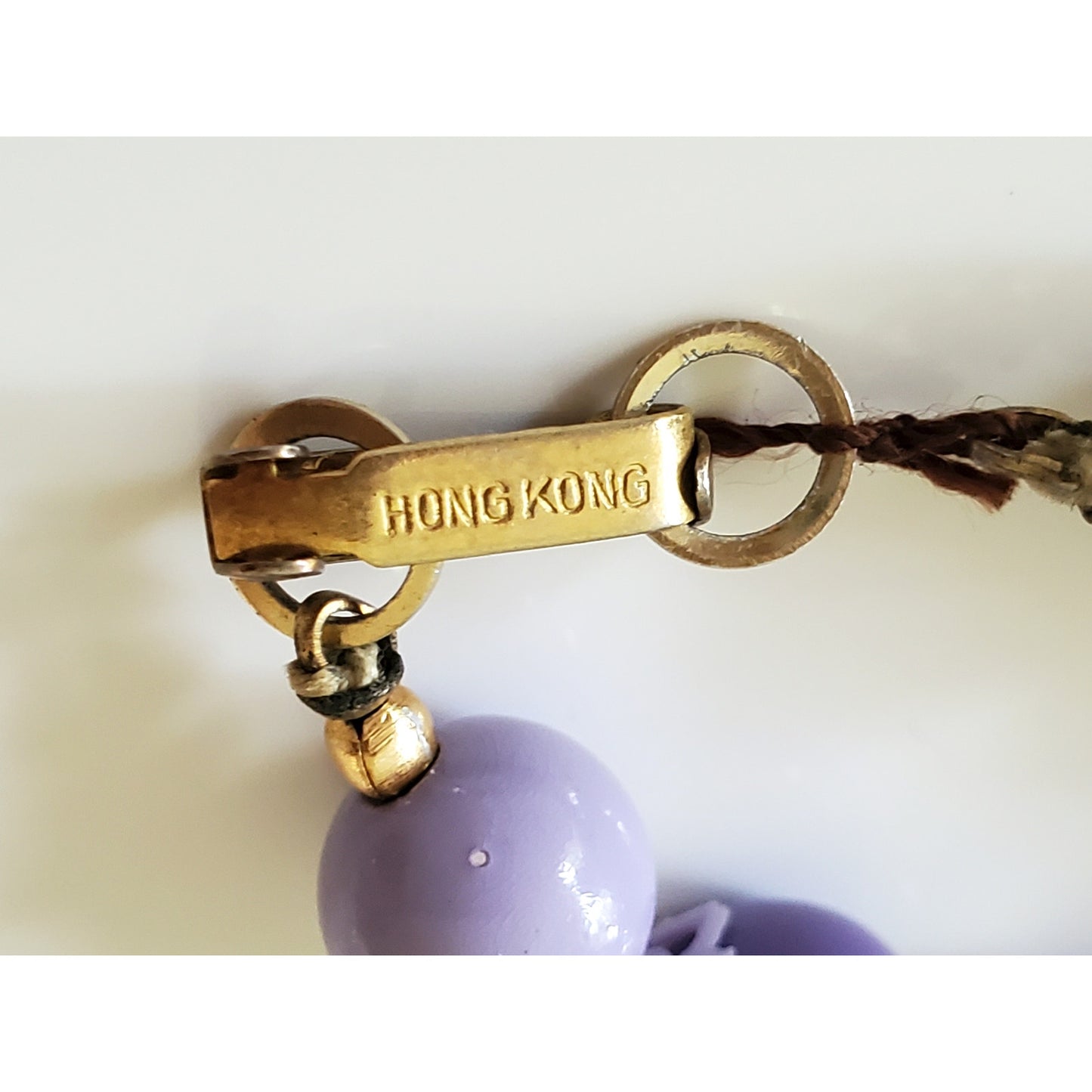 Vintage Never Ending Hong Kong Lavender Beaded Necklace